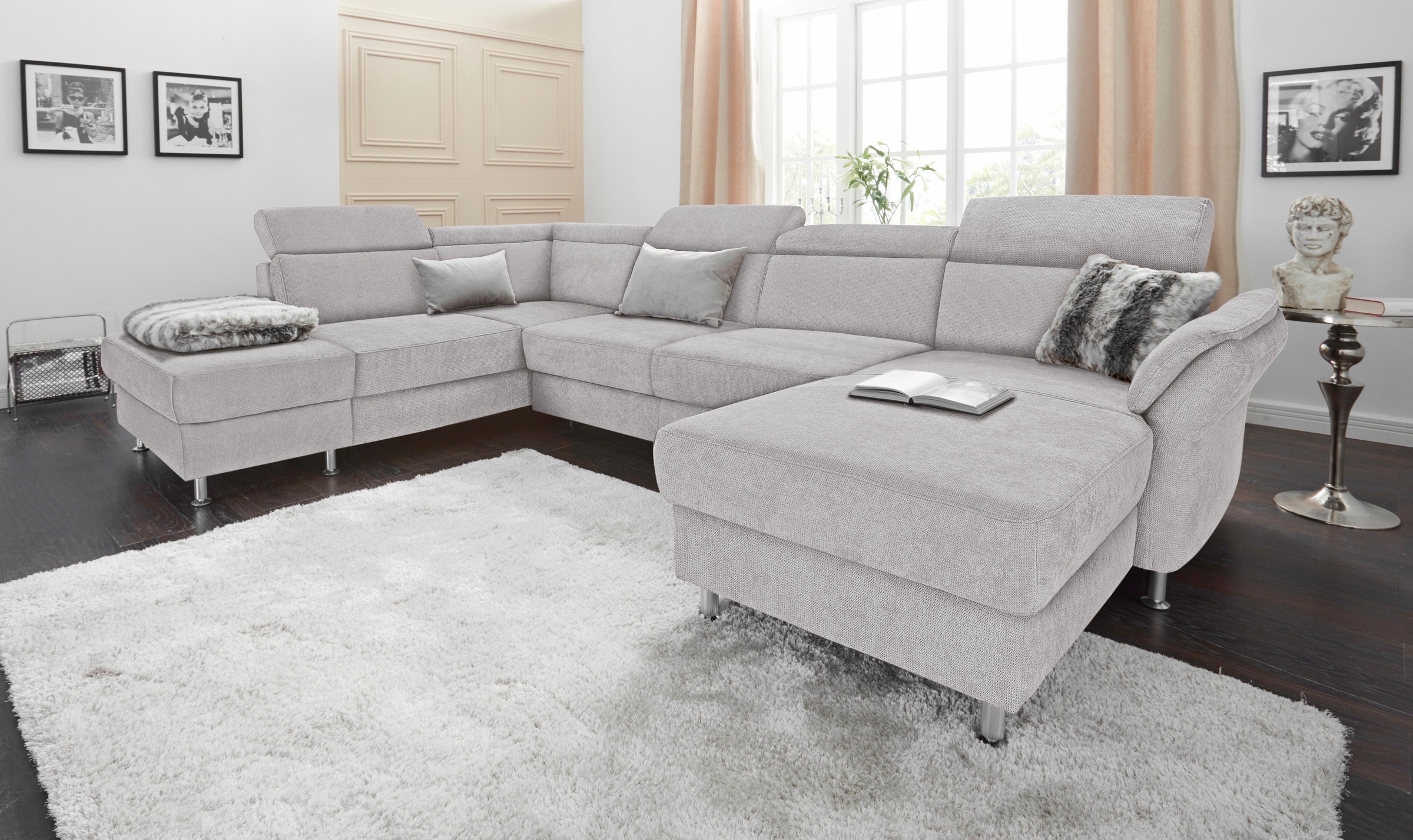 sit&more Wohnlandschaft »Avignon U-Form« wahlweise mit Bettfunktion und Sta günstig online kaufen