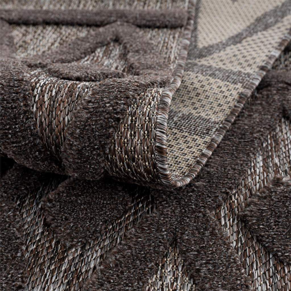 Carpet City Teppich »In-& Outdoorteppich Santorini 58538, 3D-Effekt, Raute-Optik«, rechteckig, 5 mm Höhe, Wetterfest & UV-beständig für Terrasse, Balkon, Küche, Flur