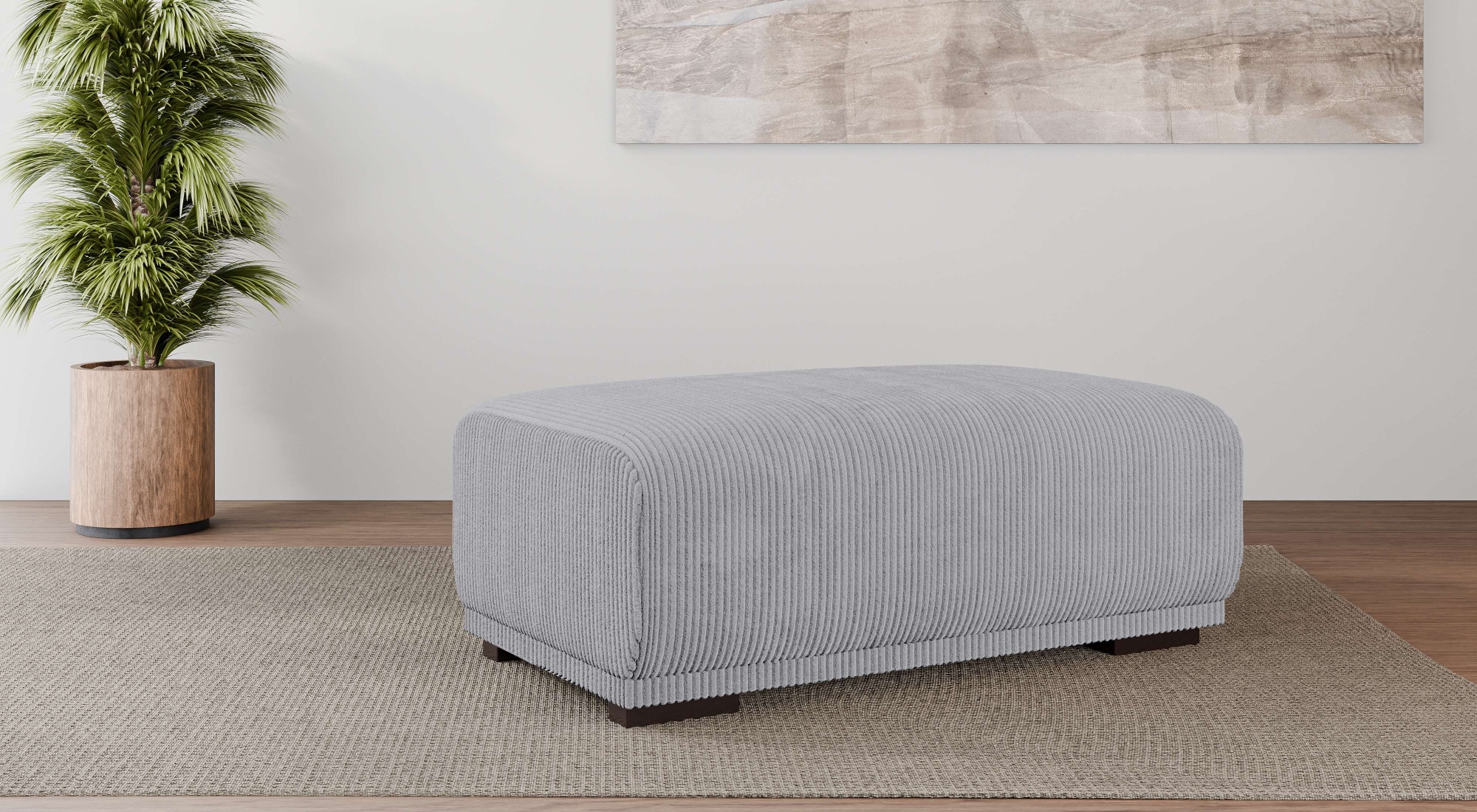 Home affaire Polsterhocker »BORNHOLM, großer Hocker passend zur Serie, Maße B/T/H: 122/72/46 cm« mit Wellenfederung, in hochwertiger Verarbeitung