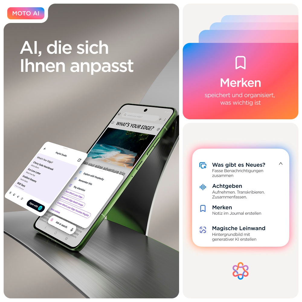 Motorola Smartphone »edge 70 512GB« Bronze Green