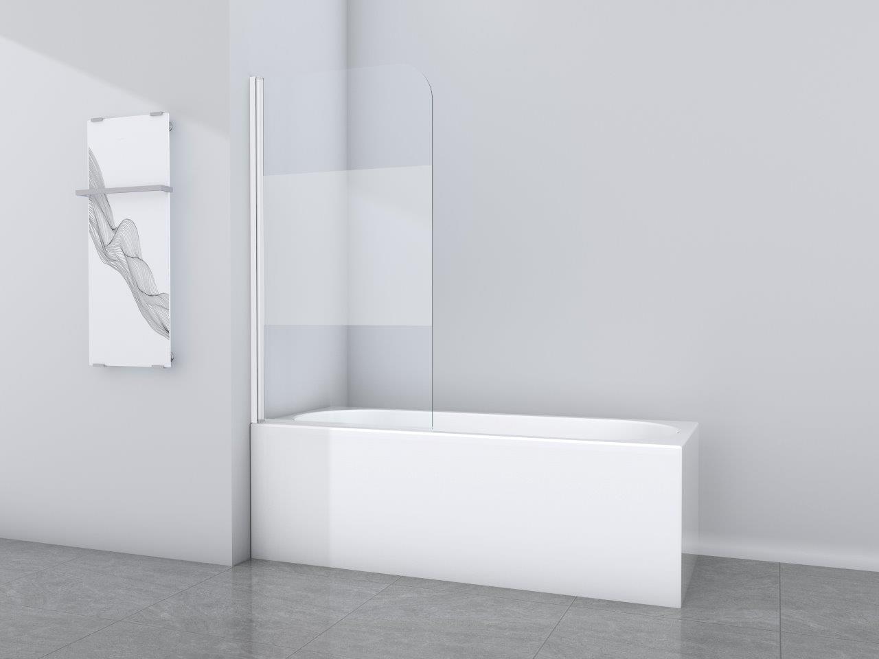 Marwell Badewannenfaltwand »White Glow« Einflügelig, mit Aluminiumprofil Aufsatz für Badewanne