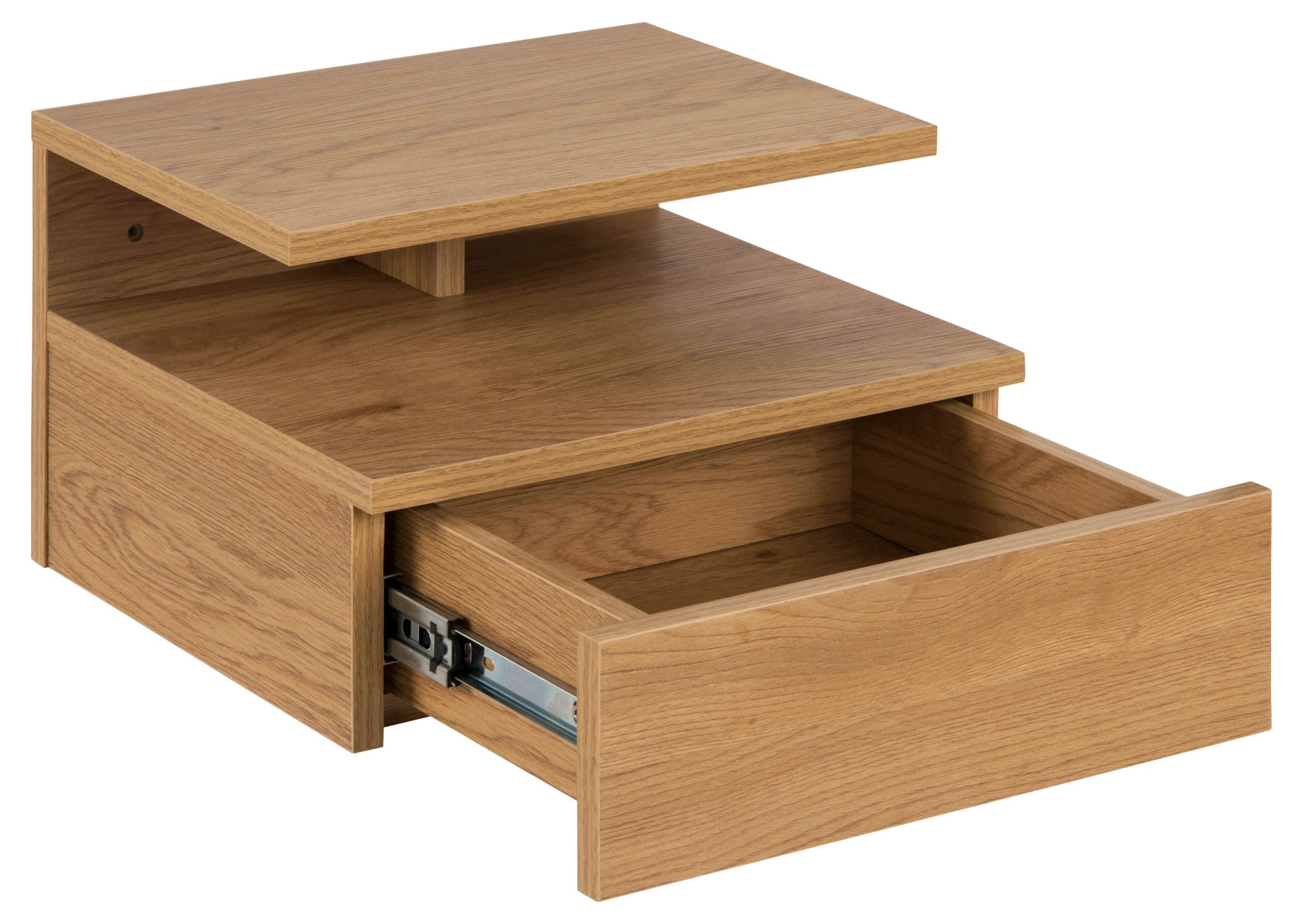 ACTONA GROUP Nachttisch »Ashlan Nachtkommode«, Nachtschrank, wandmontiert, 1 Schublade, 1 Fachboden, Metallschienen