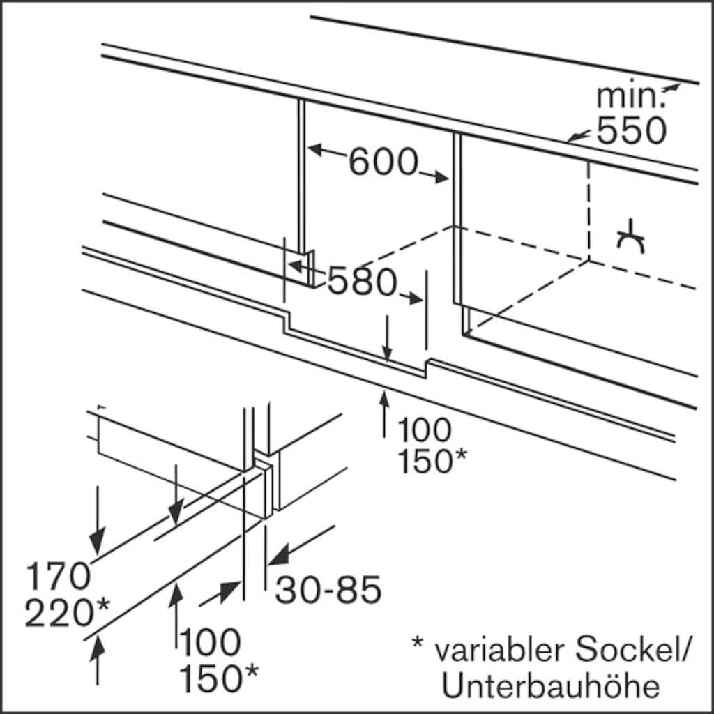 BOSCH Einbaukühlschrank »KUR15AFF0«, KUR15AFF0, 82 cm hoch, 59,8 cm breit