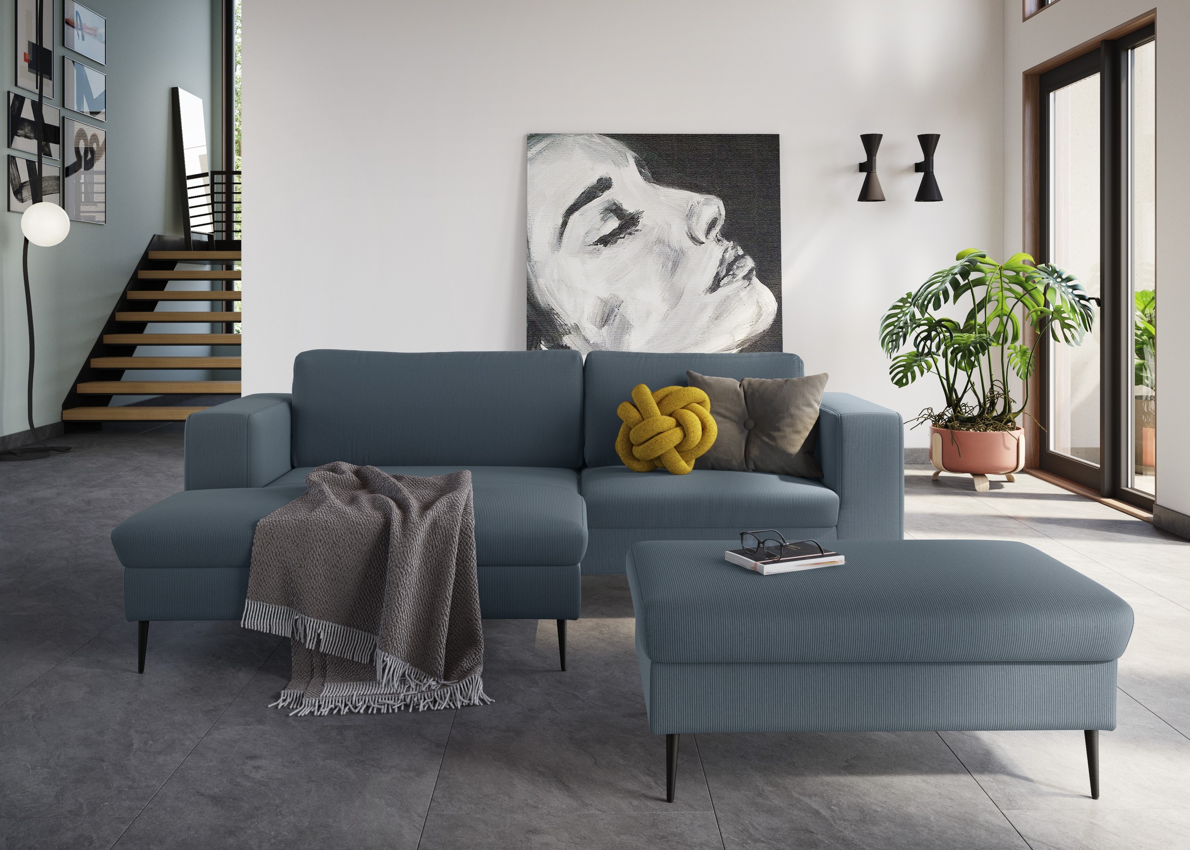 DOMO collection Sitzhocker »Modica«, passend zur Serie, auch in Cord