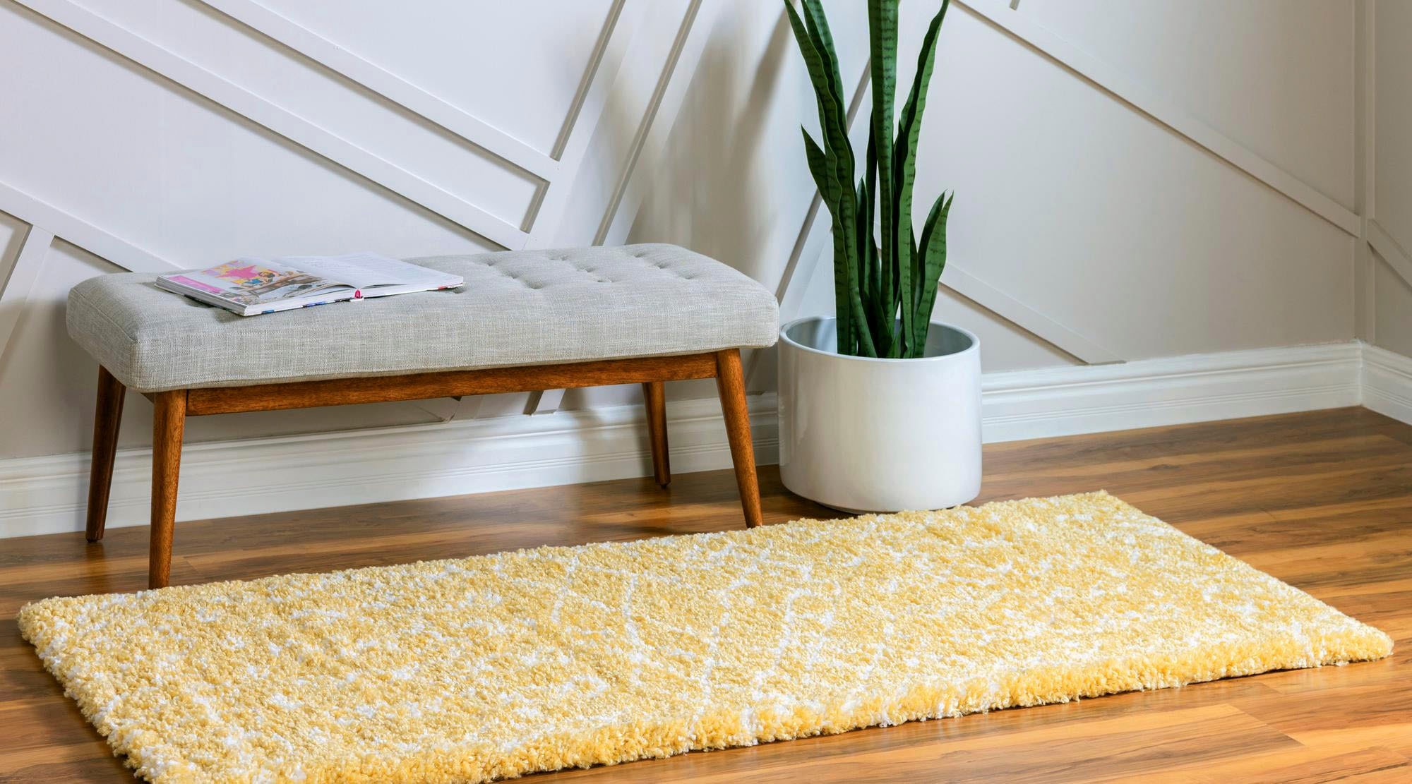 Myflair Möbel & Accessoires Hochflor-Läufer »Temara Shag Lagerräumung«, rechteckig, 51 mm Höhe, Teppich-Läufer, gewebt, Scandi Design, ideal im Flur & Schlafzimmer