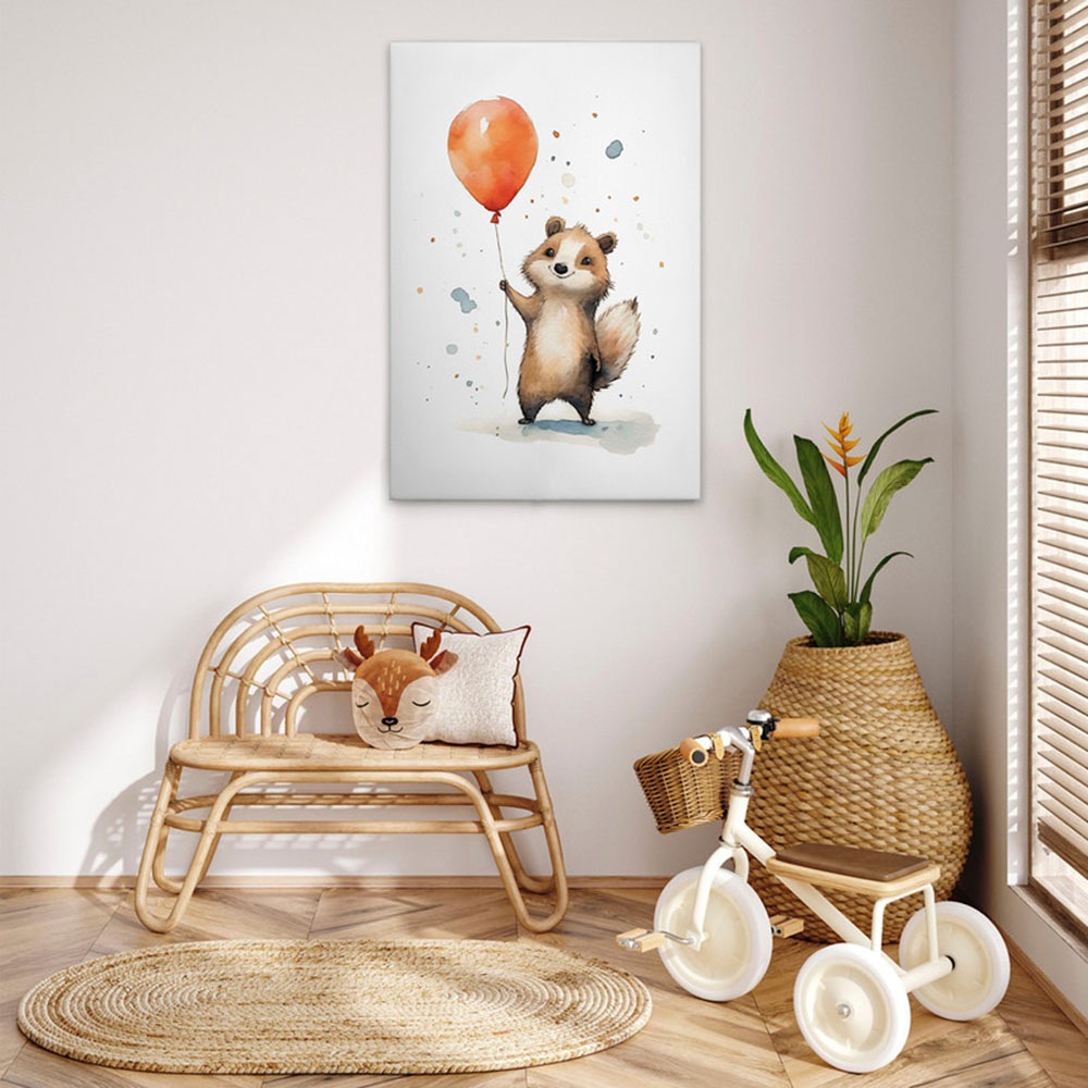 A.S. Création Leinwandbild »Cute Raccoon Orange - Wandbild Weiß Braun Keilr günstig online kaufen