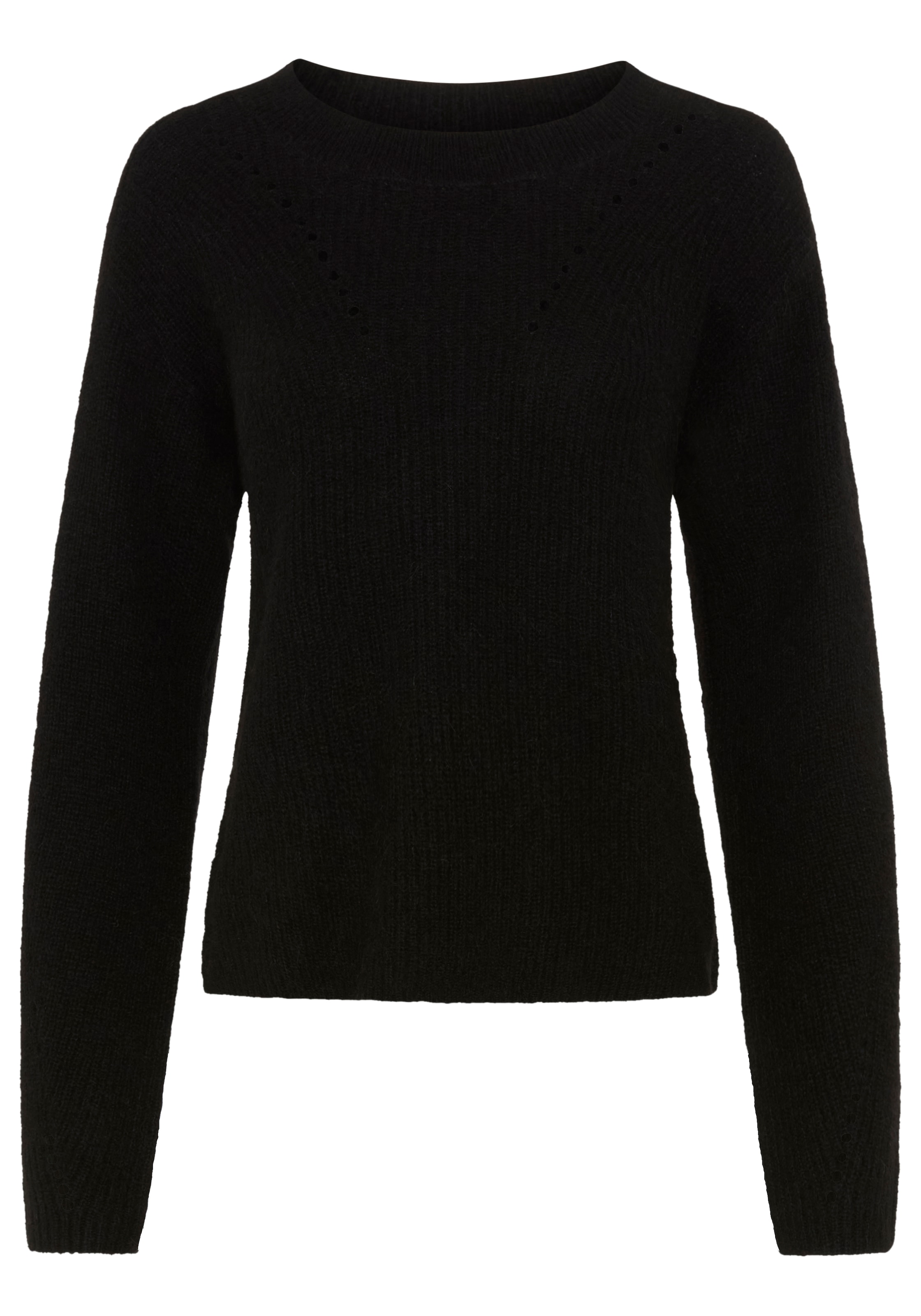BOSS ORANGE Strickpullover »Fenne Premium Damenmode« aus Wollmix mit Alpaka, Ajourstrickdetails