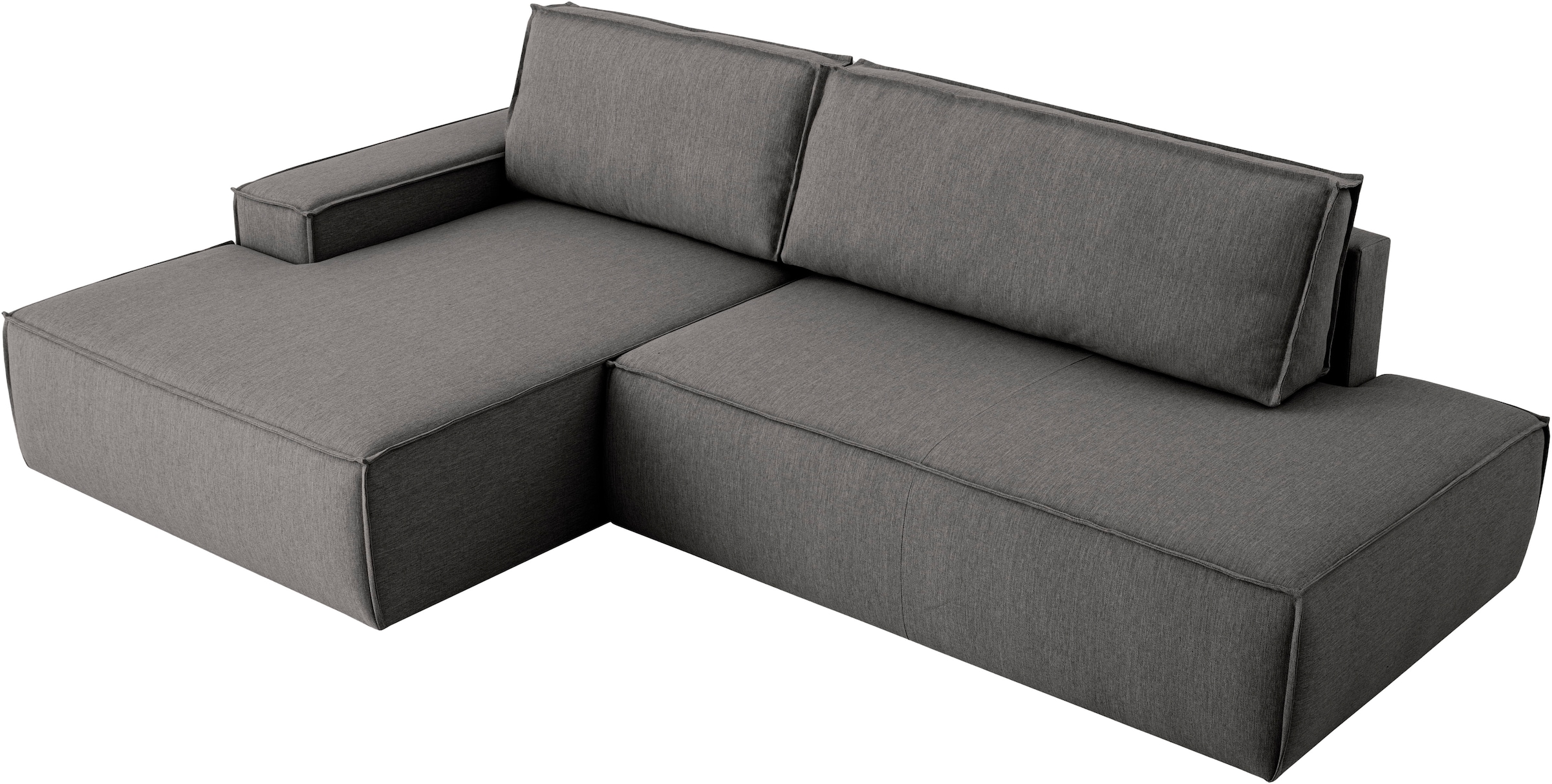 Home affaire Ecksofa »SHERWOOD, Schlafsofa in L-Form offen (275cm), Cord, Leinenoptik«, Schlaffunktion und Bettkasten, Kedernaht, hoher Sitz- & Liegekomfort