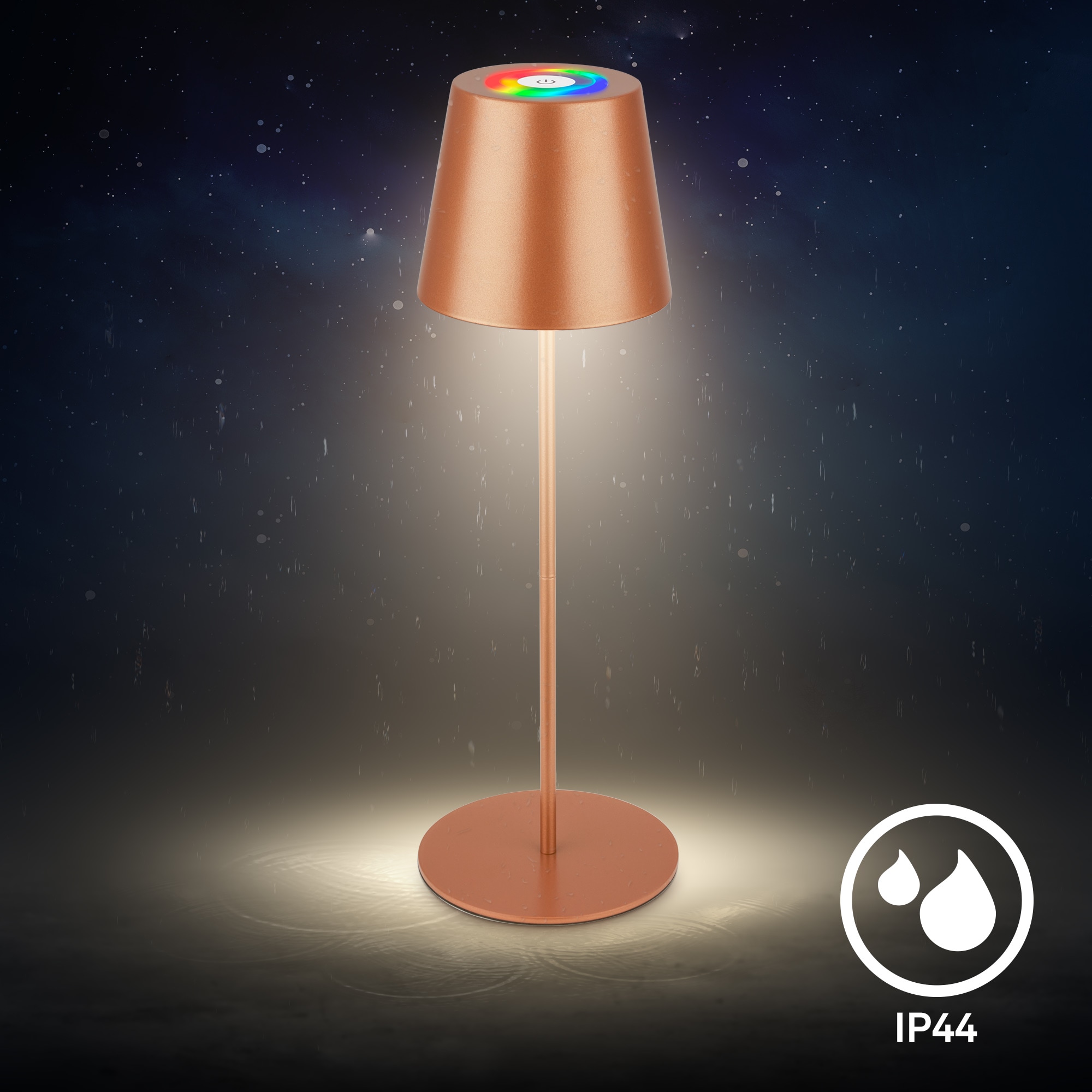 Briloner Leuchten LED Außen-Tischleuchte »RGB/W Akku Tischleuchte, IP44, 2,5W, inkl. Flaschenhalter«