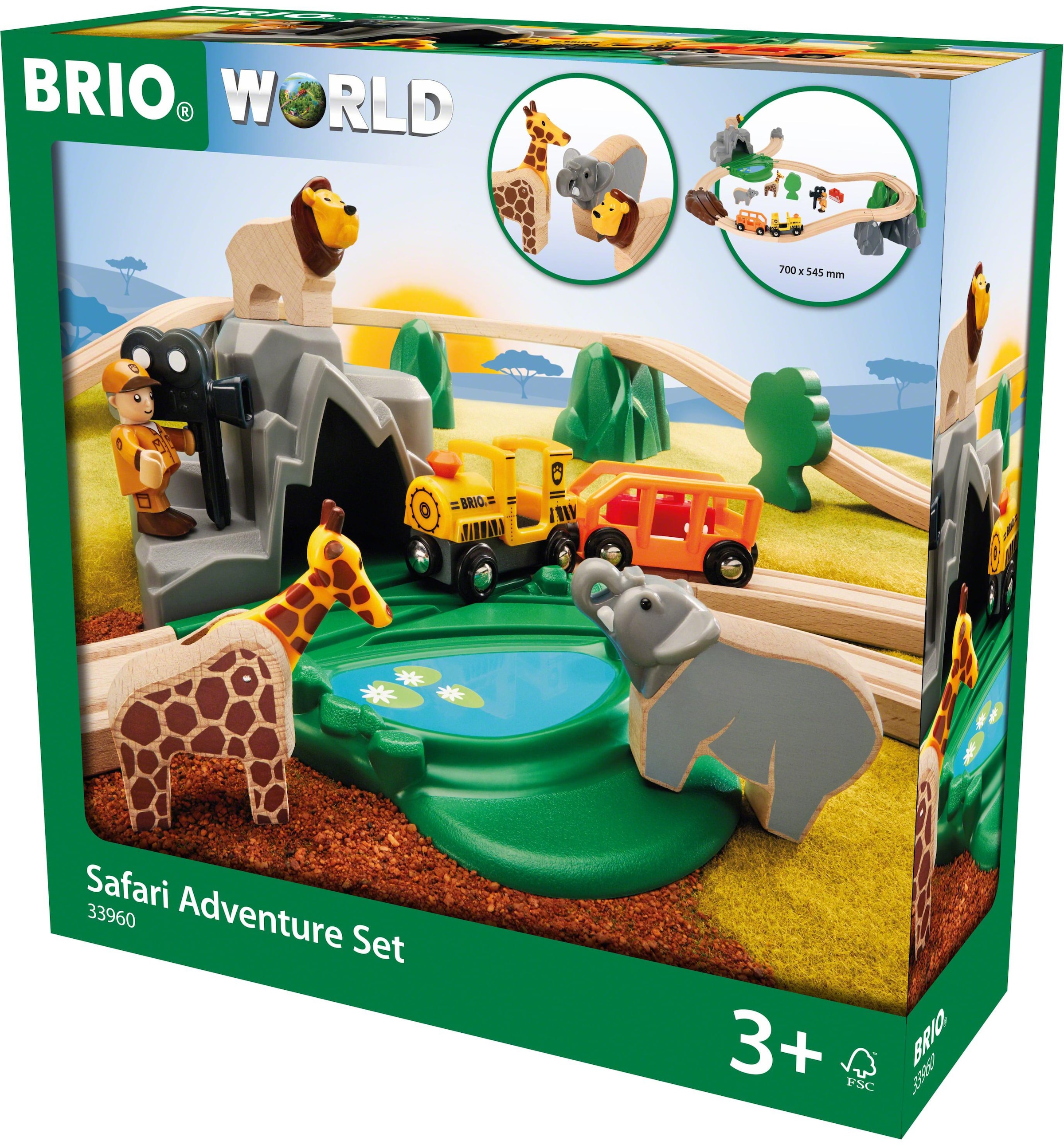 BRIO® Spielzeug-Eisenbahn »BRIO® WORLD, Safari Bahn Set«, FSC® - schützt Wald - weltweit