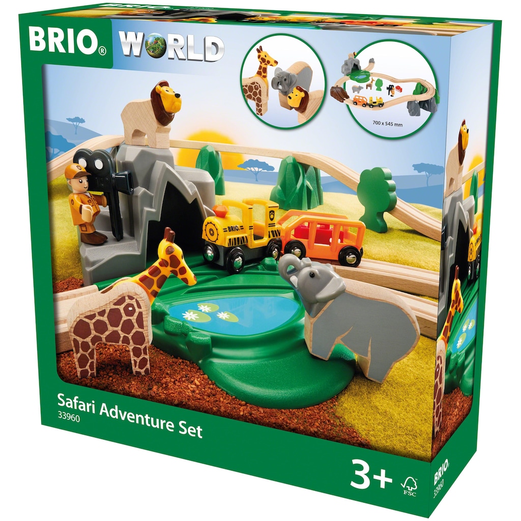 BRIO® Spielzeug-Eisenbahn »BRIO® WORLD, Safari Bahn Set«, FSC®- schützt Wald - weltweit
