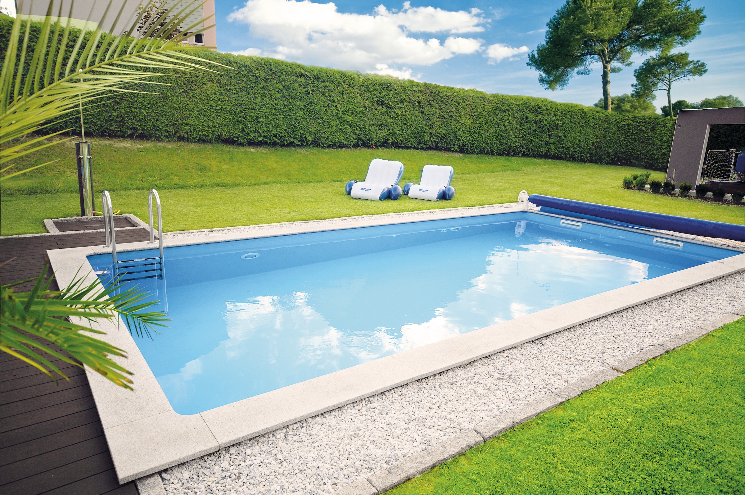 KWAD Rechteckpool »mit Ecktreppe« 8x4, 7x3,5 oder 6x3m Höhe: 1,50m, mit Foliensack 0,8mm