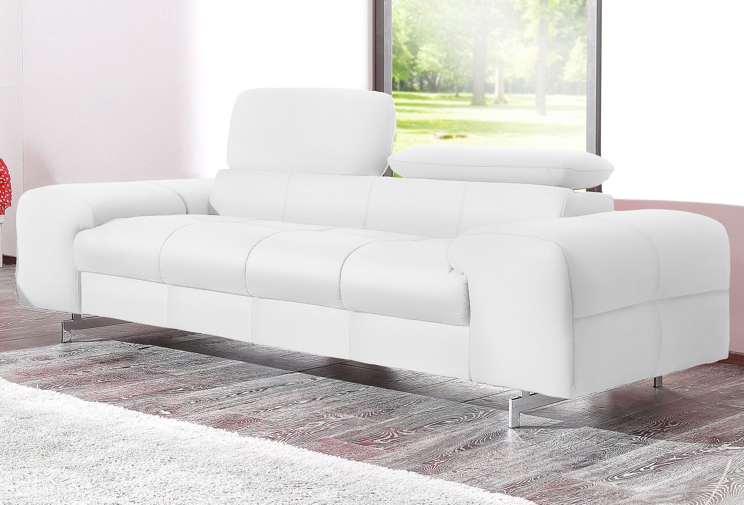 COTTA 2-Sitzer »Chef«, Big-Sofa mit Kopfteilverstellung, edle Metallkufen günstig online kaufen