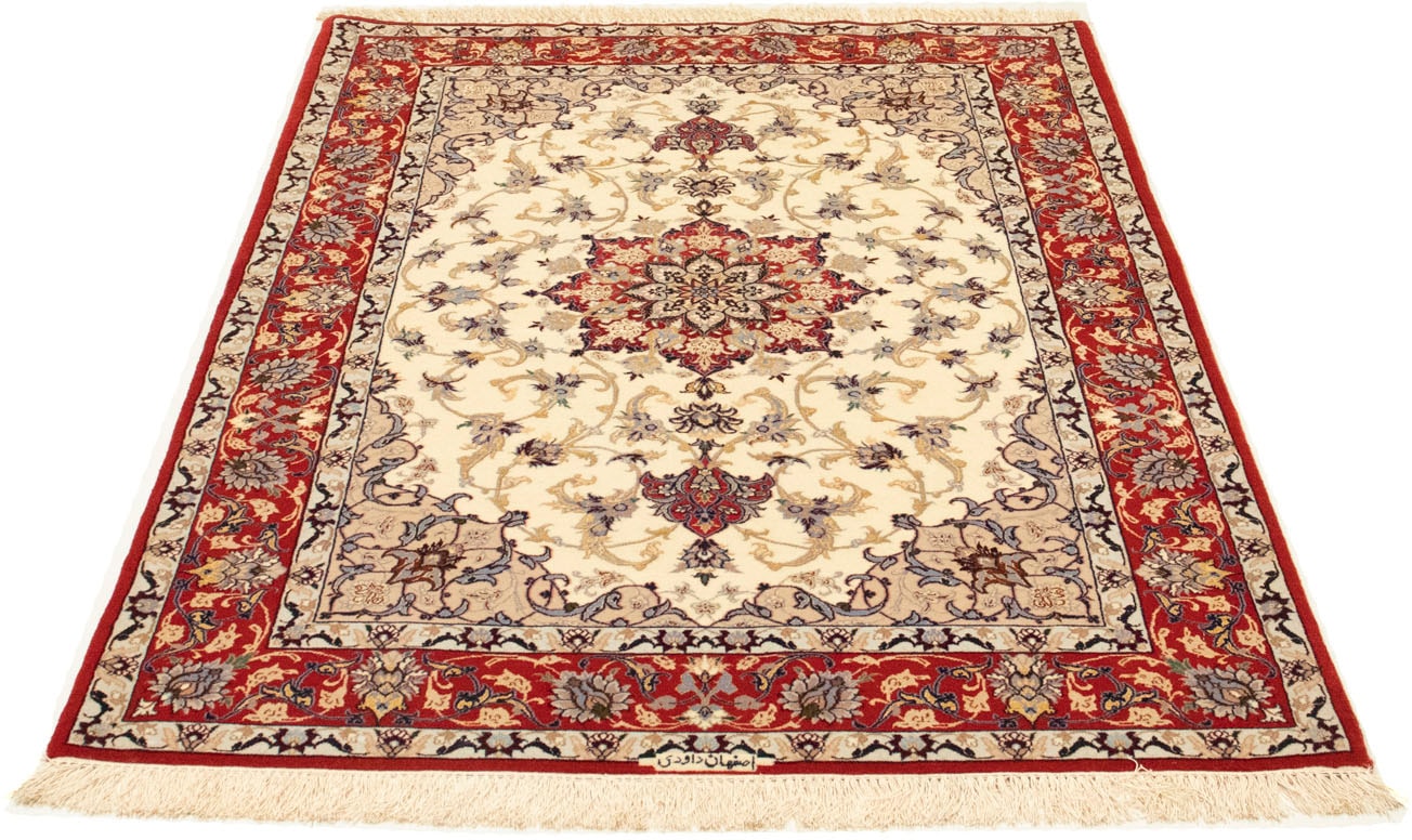 morgenland Teppich »Isfahan Teppich handgeknüpft beige«, rechteckig, 7 mm H günstig online kaufen