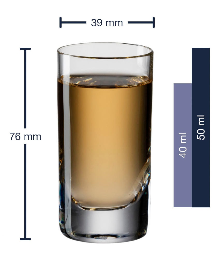 LEONARDO Schnapsglas »EASY«, (Set, 6 tlg.), 50 ml, 6-teilig