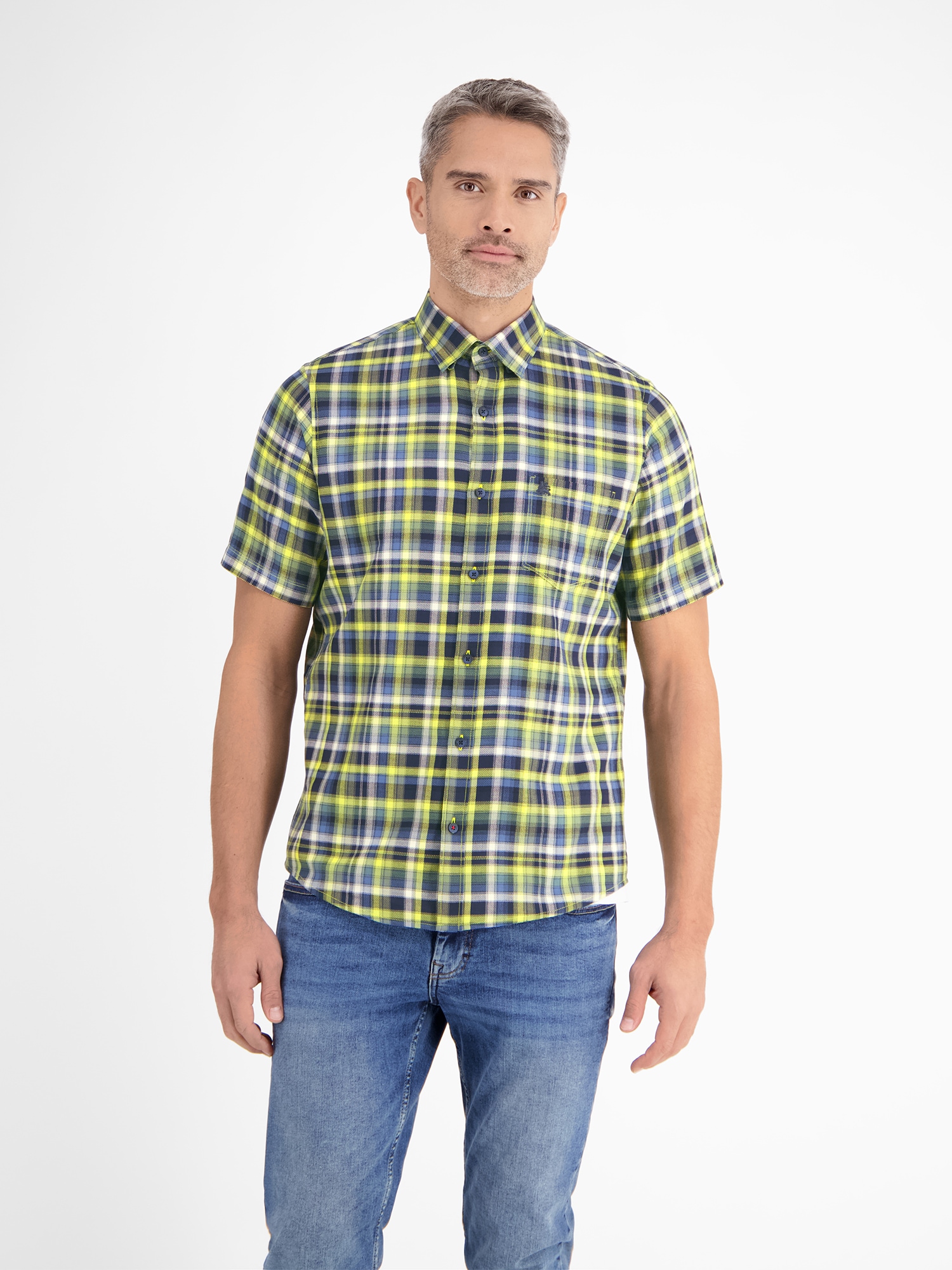 LERROS Kurzarmhemd »Kariertes Halbarmhemd in Strukturqualität«