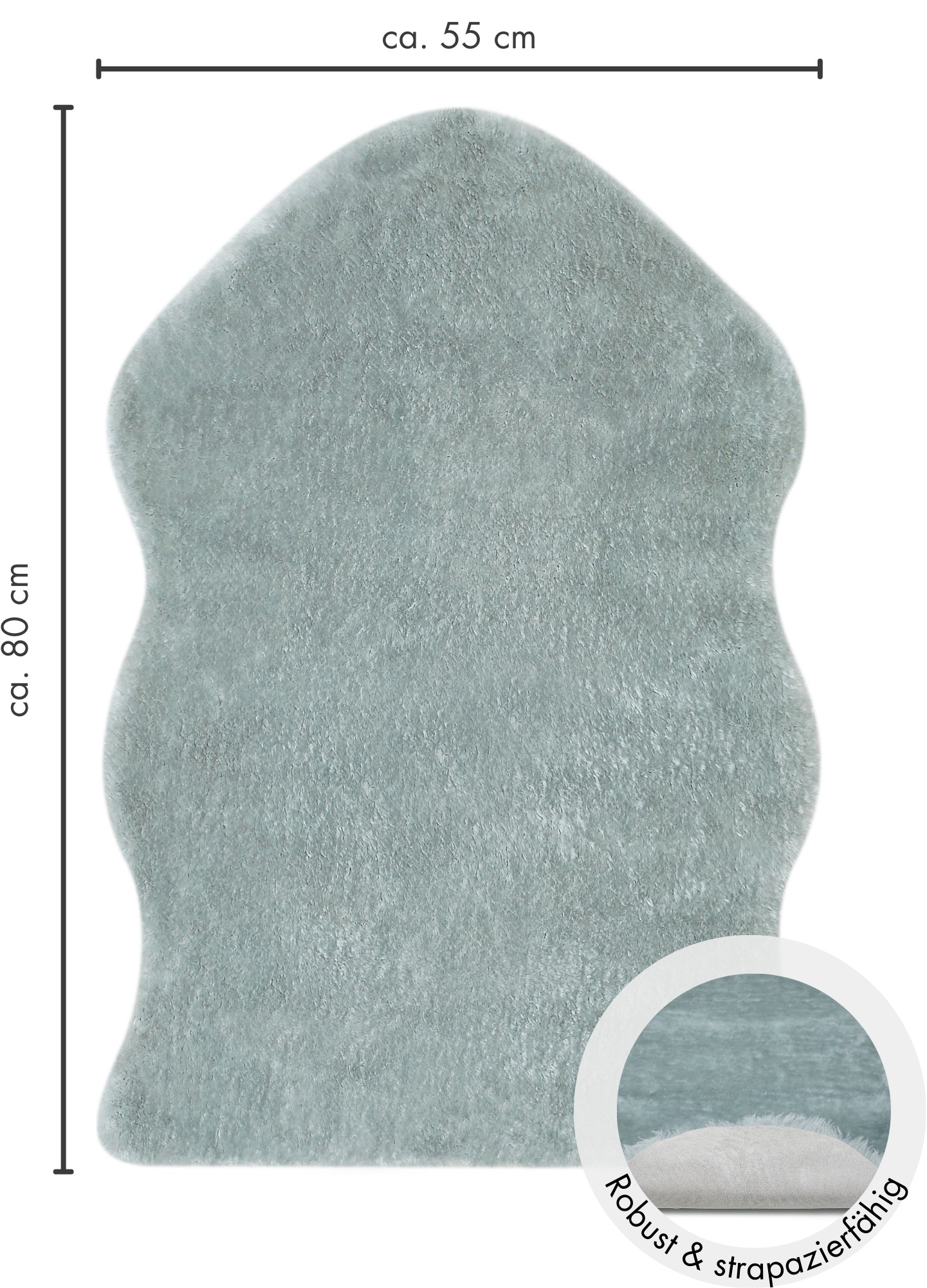 Andiamo Fellteppich »Lamm Fellimitat«, fellförmig, 20 mm Höhe, Kunstfell, besonders weich durch Microfaser, Kudenliebling