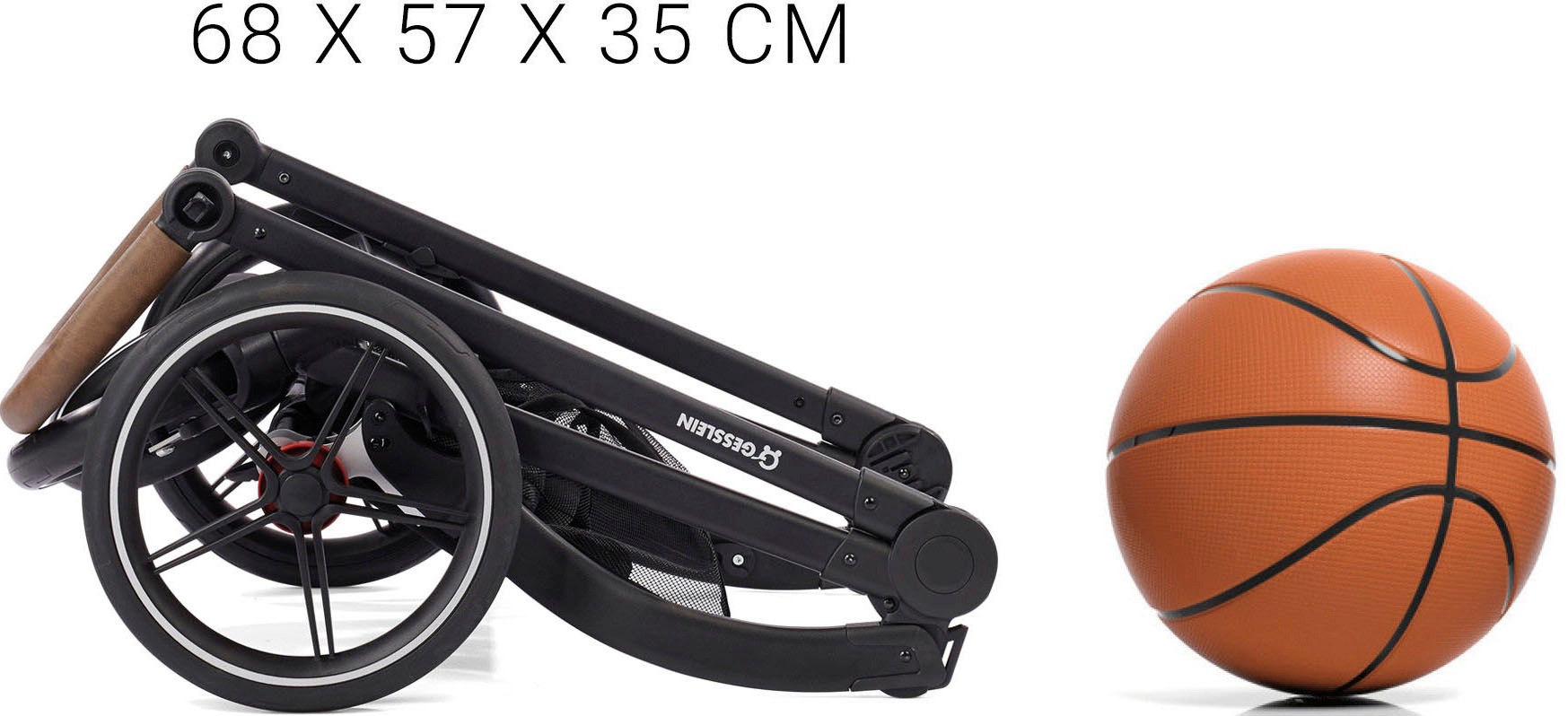 Gesslein Kombi-Kinderwagen »FX4 Soft+ mit Aufsatz Life, schwarz/cognac, eisblau«, mit Babywanne C3 und Babyschalenadapter
