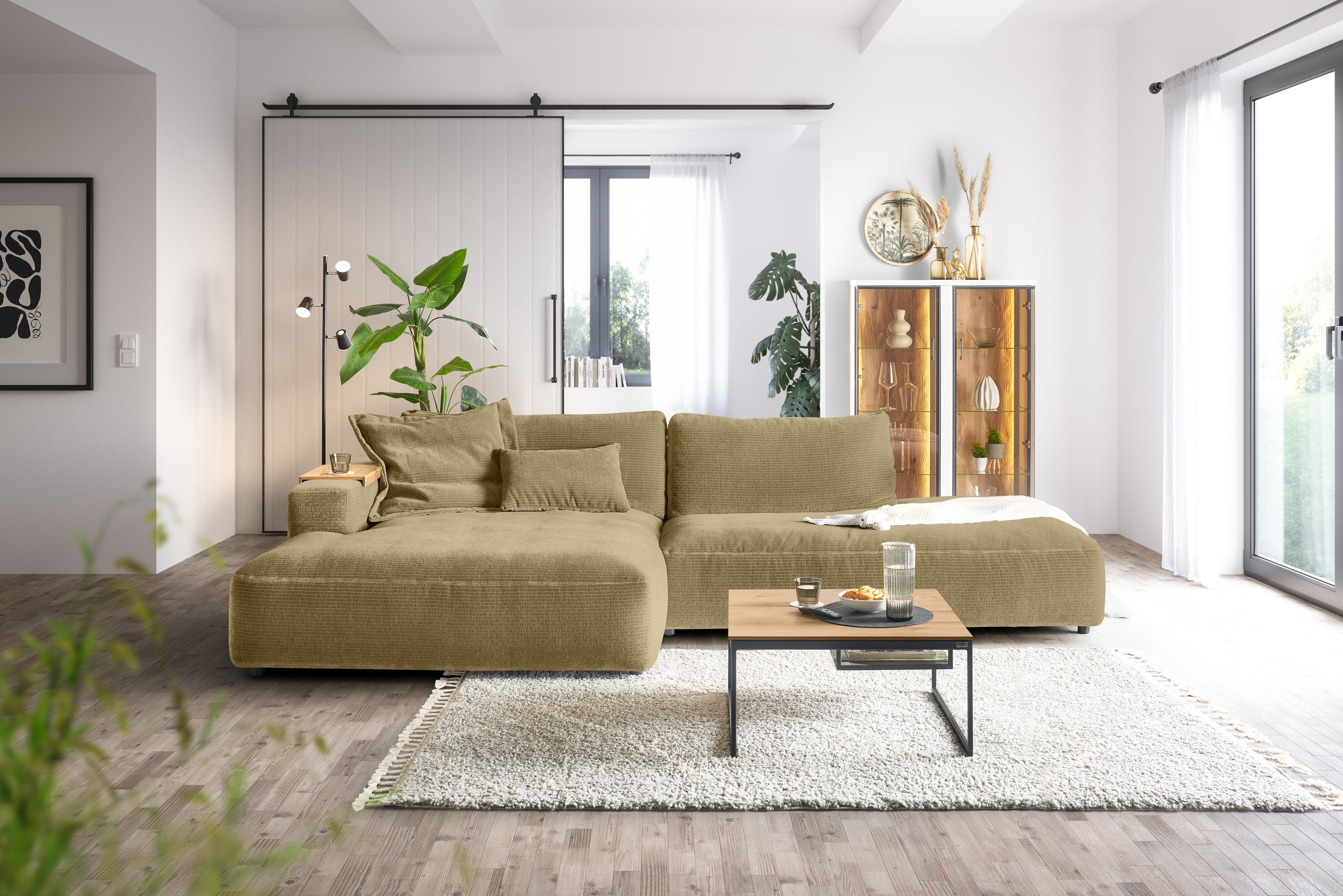 Musterring Ecksofa »Lucia«, verschiedene Farben, großer Longchair mit Armlehne, B330 x T190 cm