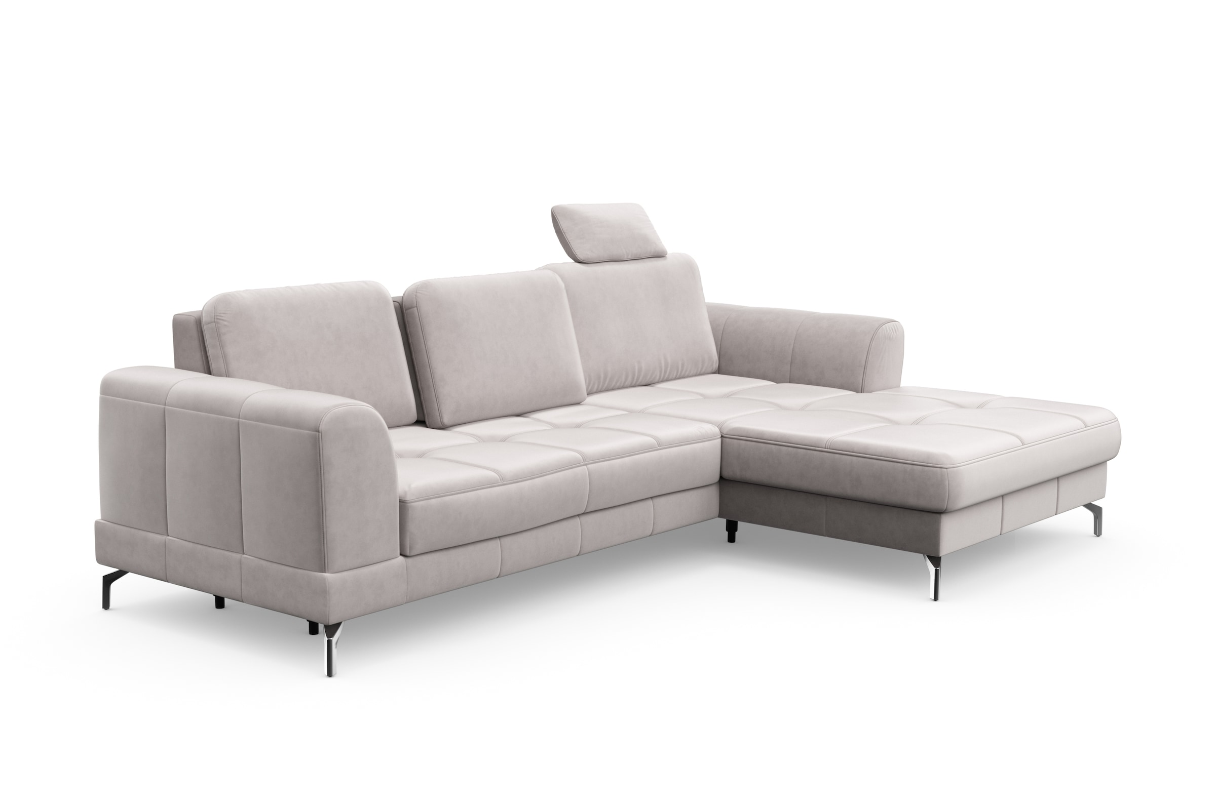 sit&more Ecksofa »Bendigo L-Form«, inklusive Sitztiefenverstellung, Bodenfreiheit 12 cm, in 2 Fußfarben