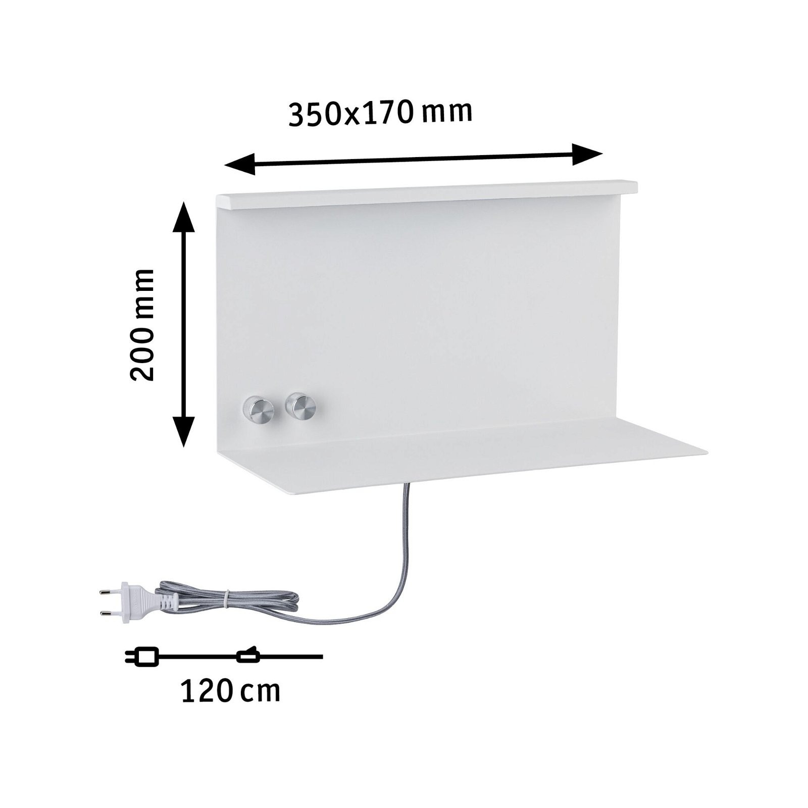 Paulmann LED Wandleuchte »Jarina 4,5W/1,6W USBC 230V 3000K Metall«, 1 flammig