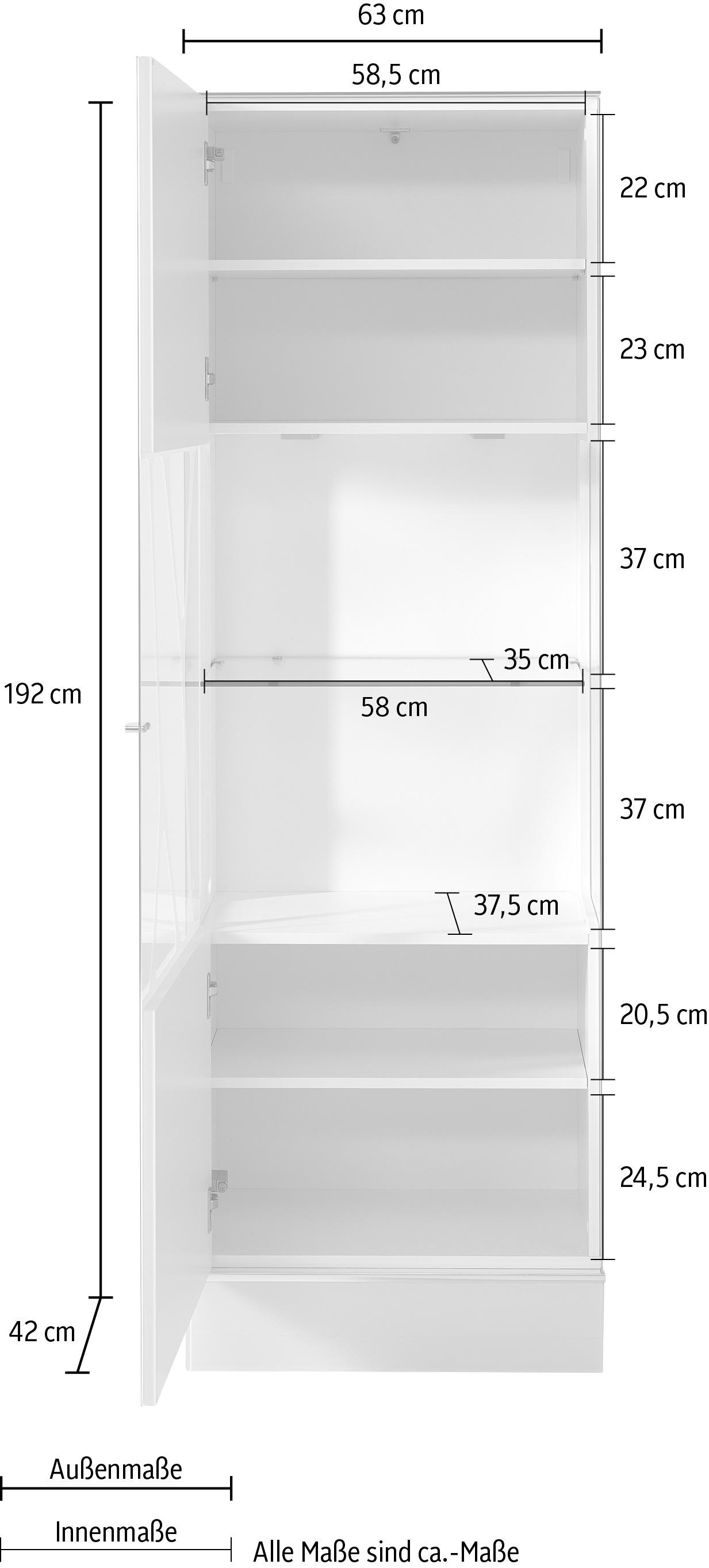 LEONARDO Glasvitrine »CUBE«, mit Genetics, wahlweise mit Beleuchtung, Höhe 192 cm