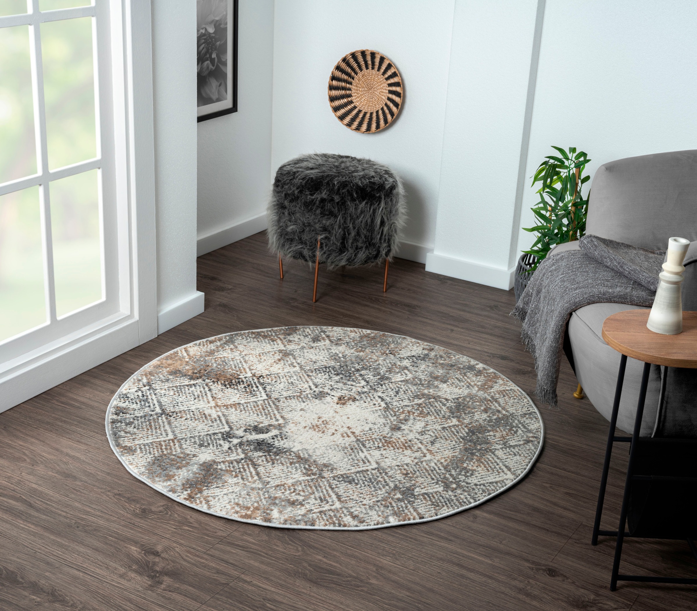 Myflair Möbel & Accessoires Teppich »My Heart«, rund, 8 mm Höhe, Kurzflor, Scandi-Design, besonders weich durch Microfaser