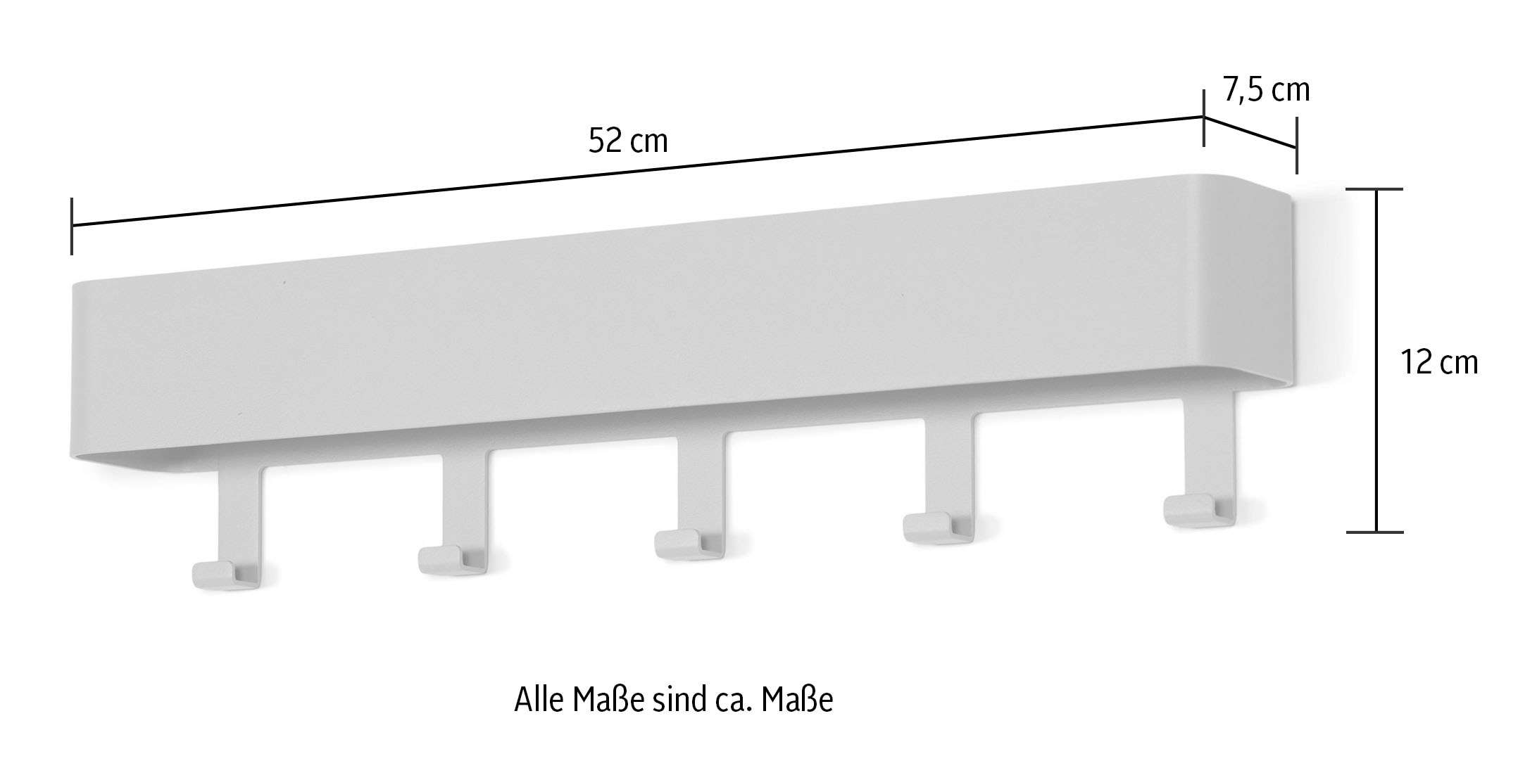 Spinder Design Garderobenhaken, Metall, Breite 52 cm