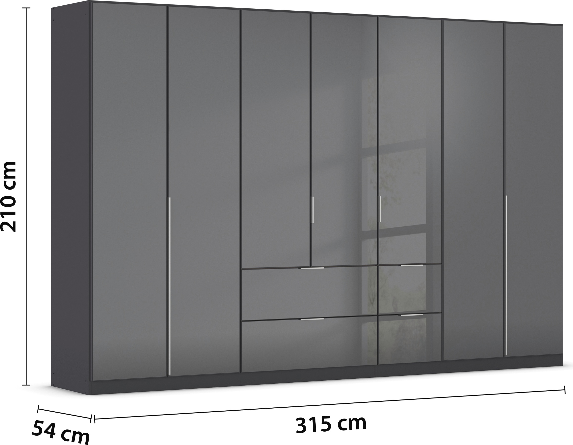rauch Drehtürenschrank »Kleiderschrank Kleiderschränke Schrank Garderobe AGORDO mit Glasfront«, mit Außenschubkästen, in 6 Breiten und 2 Höhen MADE IN GERMANY