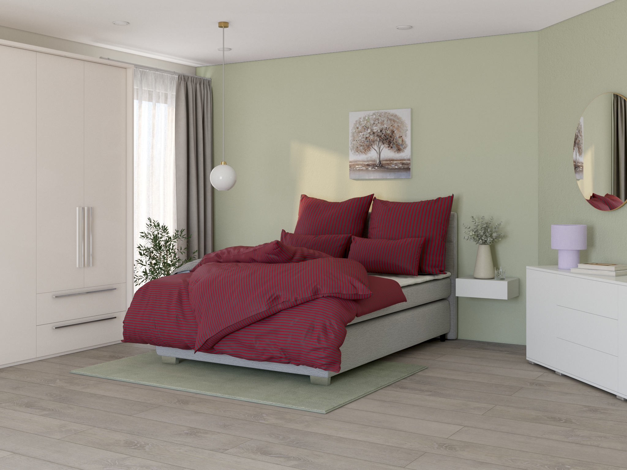 Bruno Banani Bettwäsche »Jassen« 2 Stk. tlg. moderne Bettwäsche aus Baumwolle, Bettwäsche mit Streifen-Design