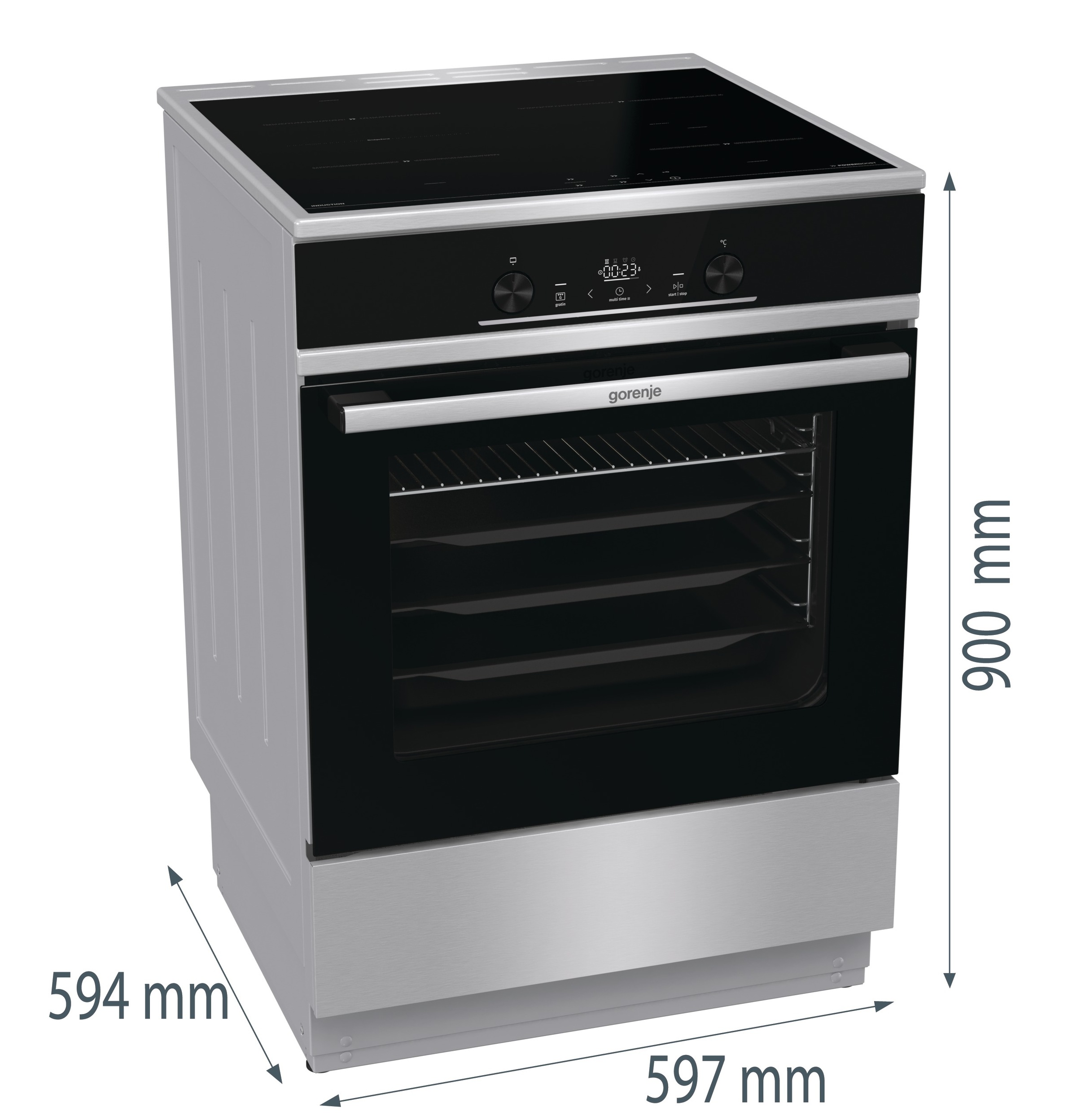 GORENJE Induktions-Standherd »GEIT6E81XPG«, Pyrolyse-Selbstreinigung, (1 St.)