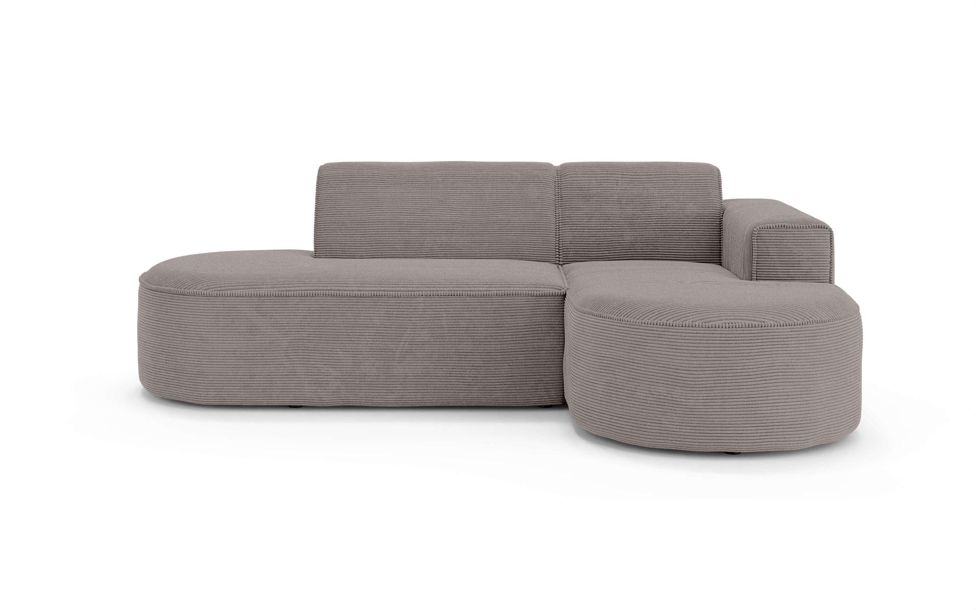 OTTO home Ecksofa »ADELLA Design-Sofa mit Recamiere rechts/links, 248/159/76 cm« L-Form mit Wellenunterfederung, runde Form, auch in Cord