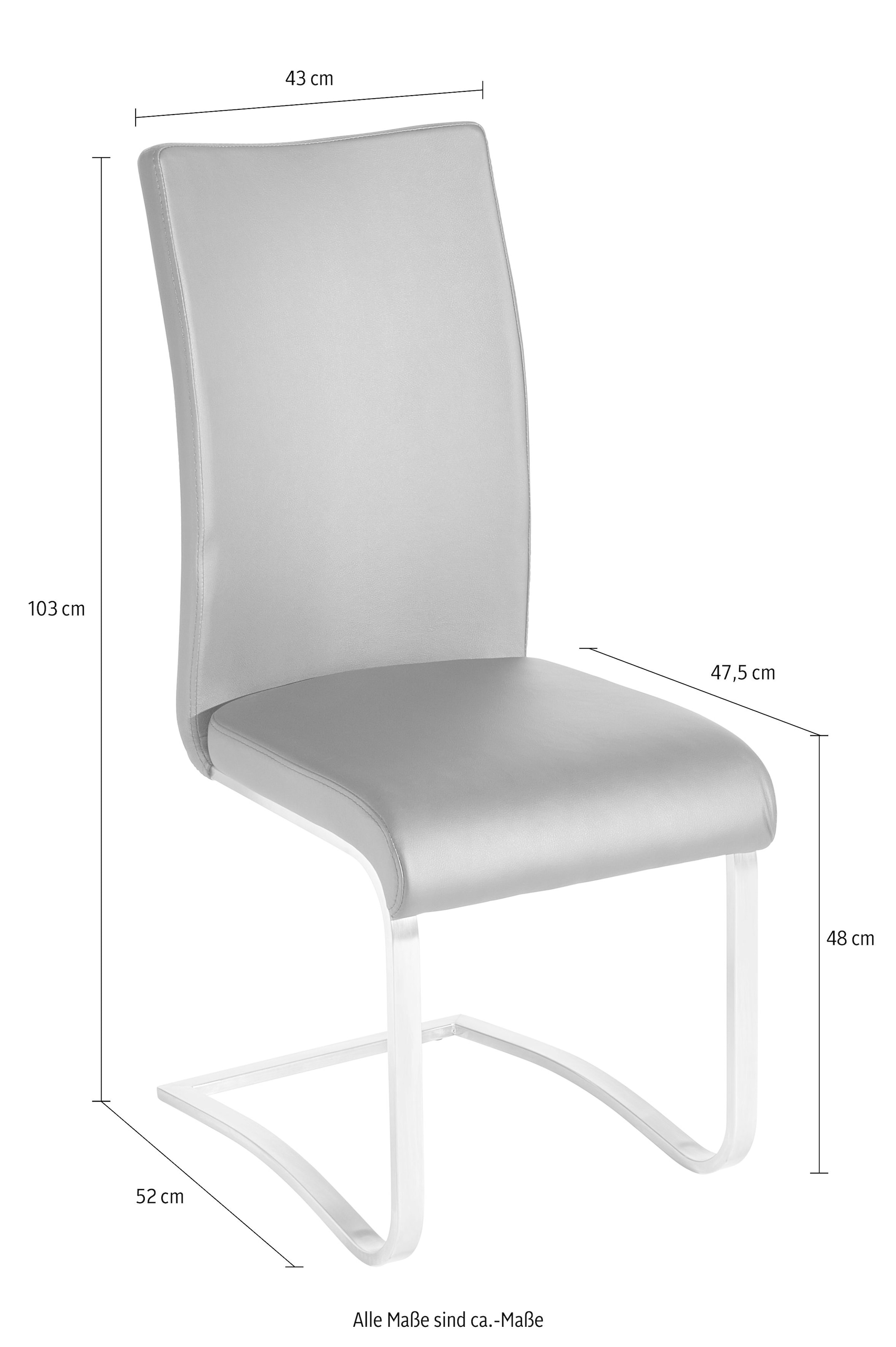 MCA furniture Freischwinger Echtlederbezug, Stuhl mit bis auf bestellen St., Leder, (Set), belastbar Kg 2 Rechnung 130 »Arco«