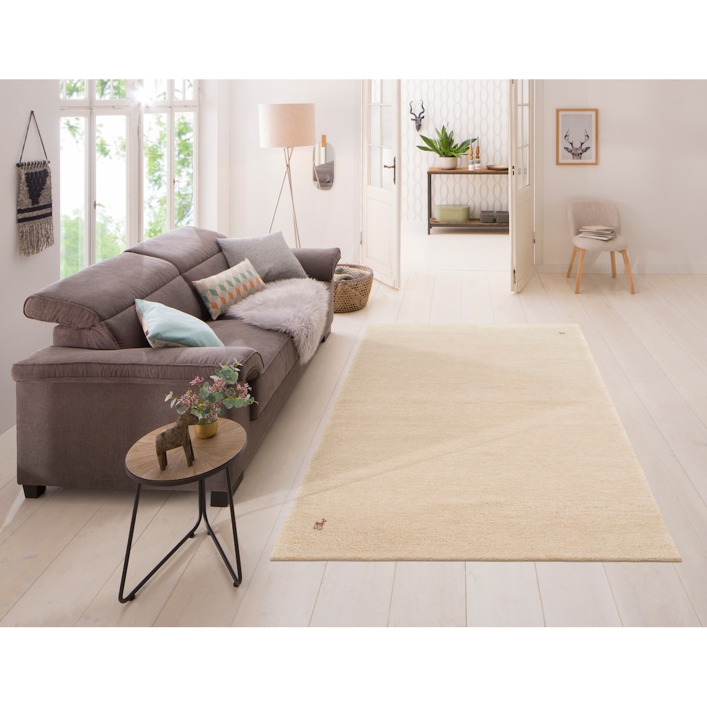 DELAVITA Wollteppich »Gabbeh Amon«, rechteckig, 18 mm Höhe, reine Wolle, Kurzflor, idealer Teppich für Wohnzimmer, Schlafzimmer & Kinderzimmer