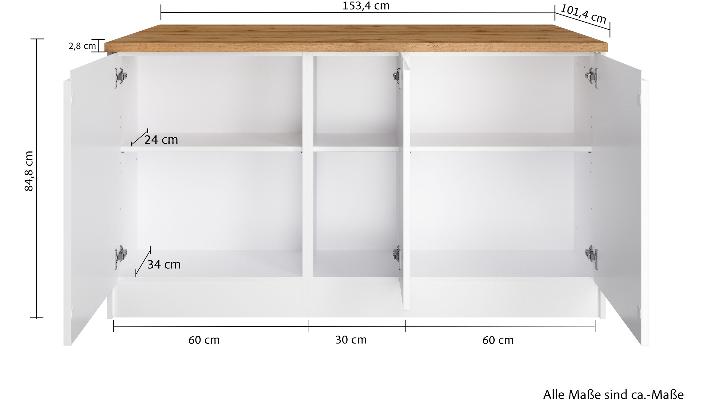 HELD MÖBEL Kücheninsel »Virginia«, Breite 153 cm, MDF-Fronten, Flaschenregal