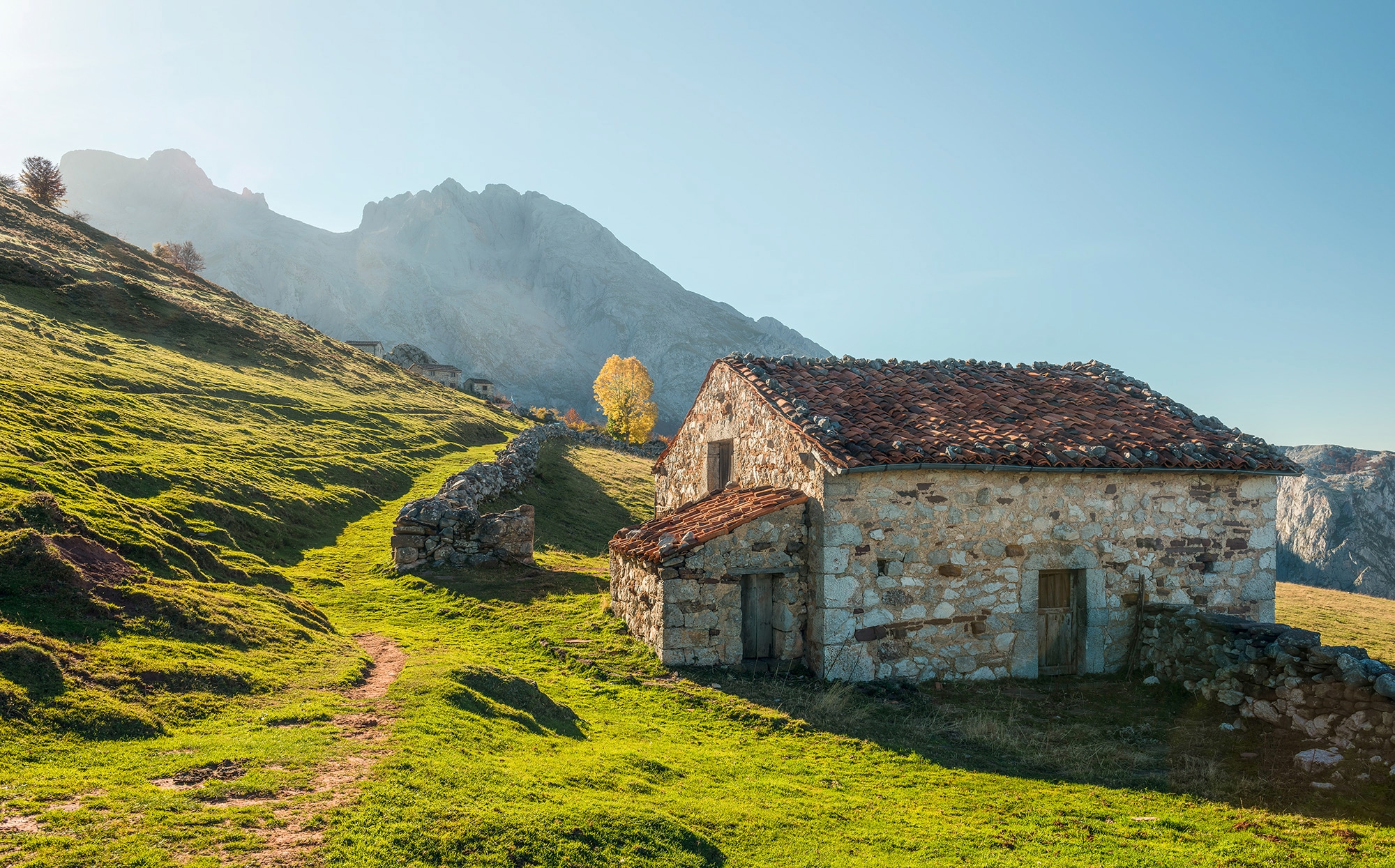 Sanders & Sanders Fototapete Landschaft Grün und Blau 450 x 280 cm 612654 günstig online kaufen