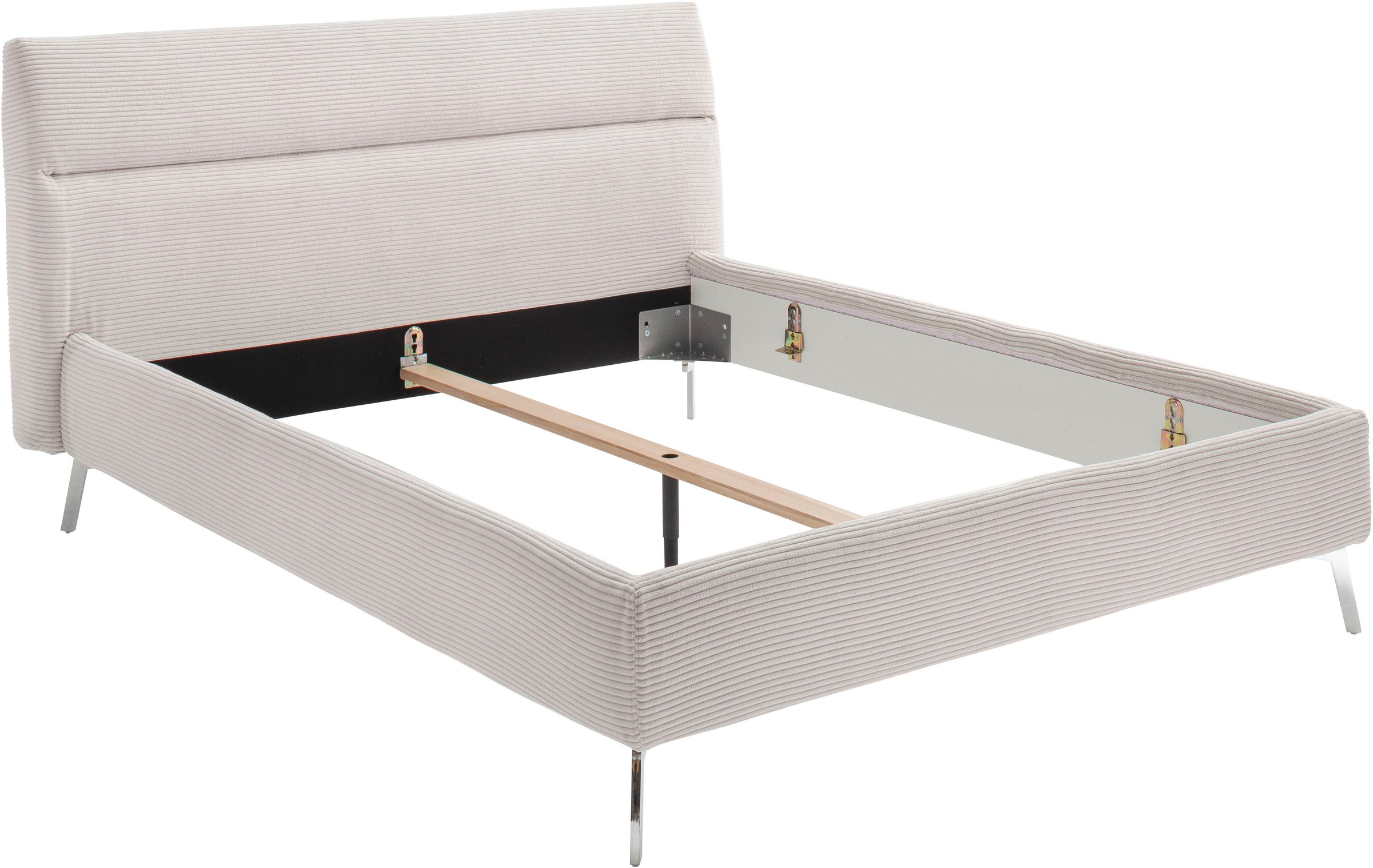 Home affaire Polsterbett »Elvo, weichgepolstertes Kopfteil, wahweise Überlänge, B: 140-200 cm« inkl. 7-fache Einlegetiefenverstellung & saugroboterfreundliche Höhe