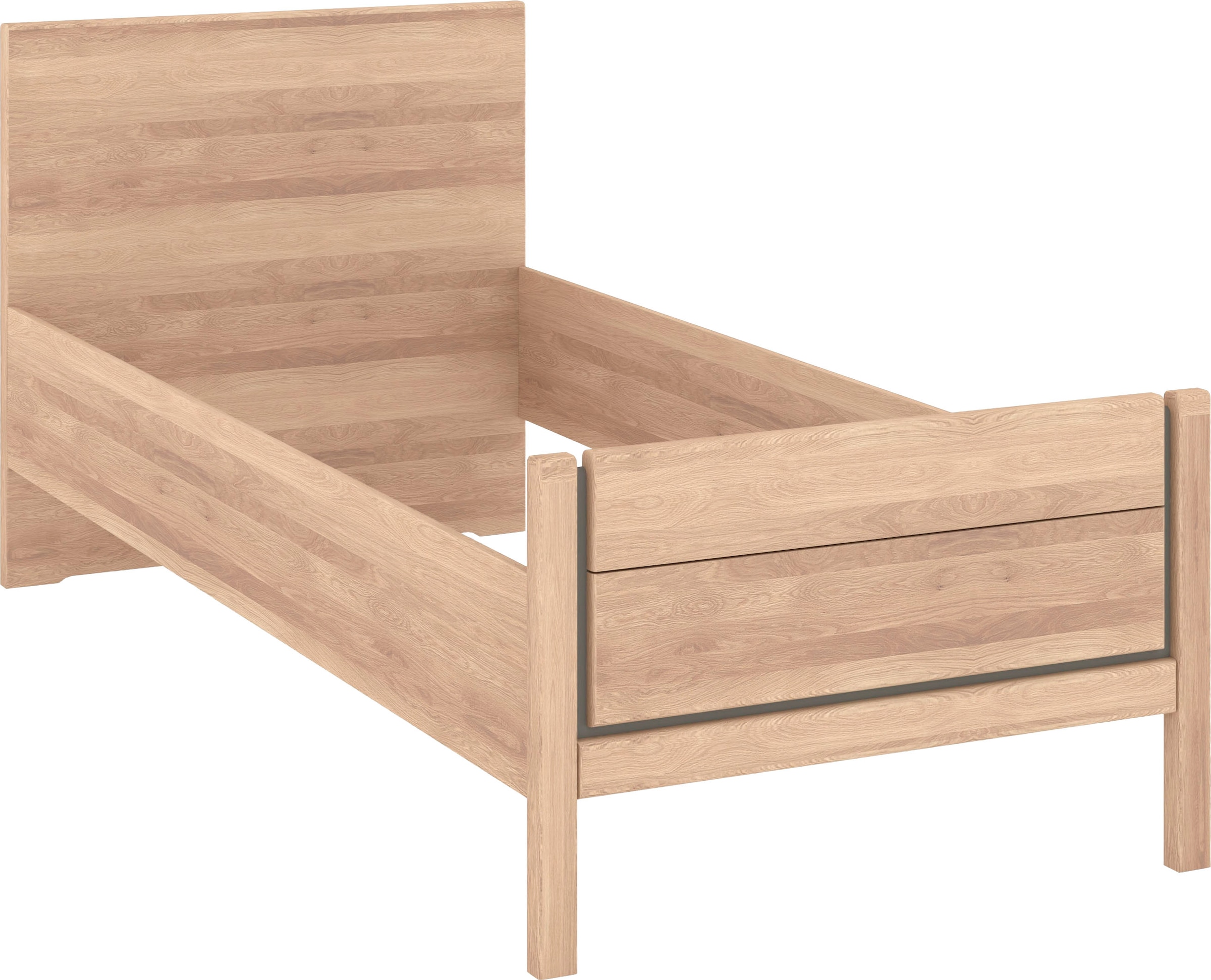 Musterring Holzbett »Sorrent, Bettgestell, Bettrahmen, teilmassiv Eiche«, (MADE IN GERMANY), Eiche teilmassiv, Liegehöhenverstellung, Stollenfußteil