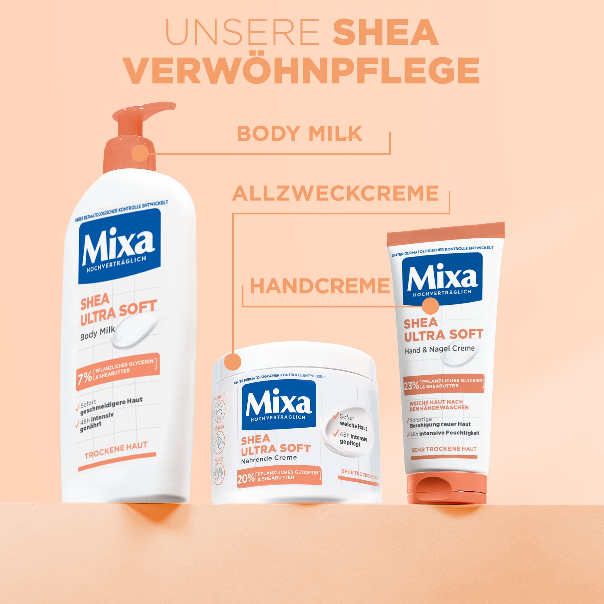 Mixa Körpercreme »Mixa Shea Ultra Soft« mit hoher Wirksamkeit