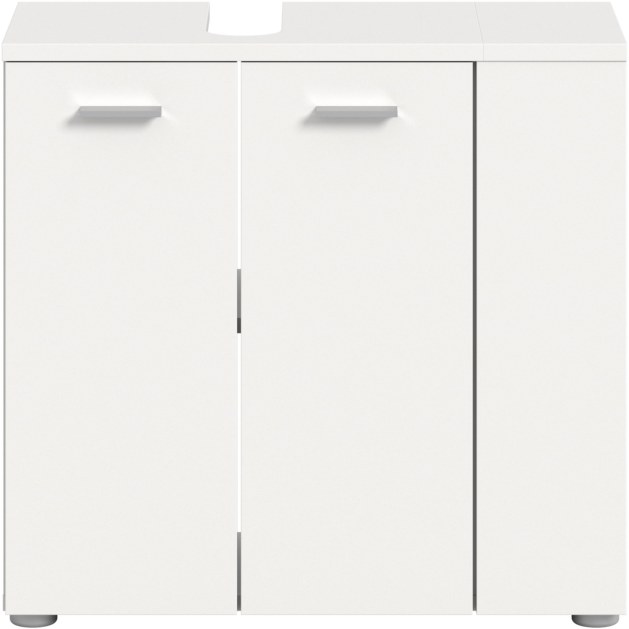 welltime Waschbeckenunterschrank »Breite 65cm, mit seitlichem Regal, 2 Türen, 4 Fächer«, Waschbecken, Unterschrank, Schrank, Badschrank, Badezimmerschrank