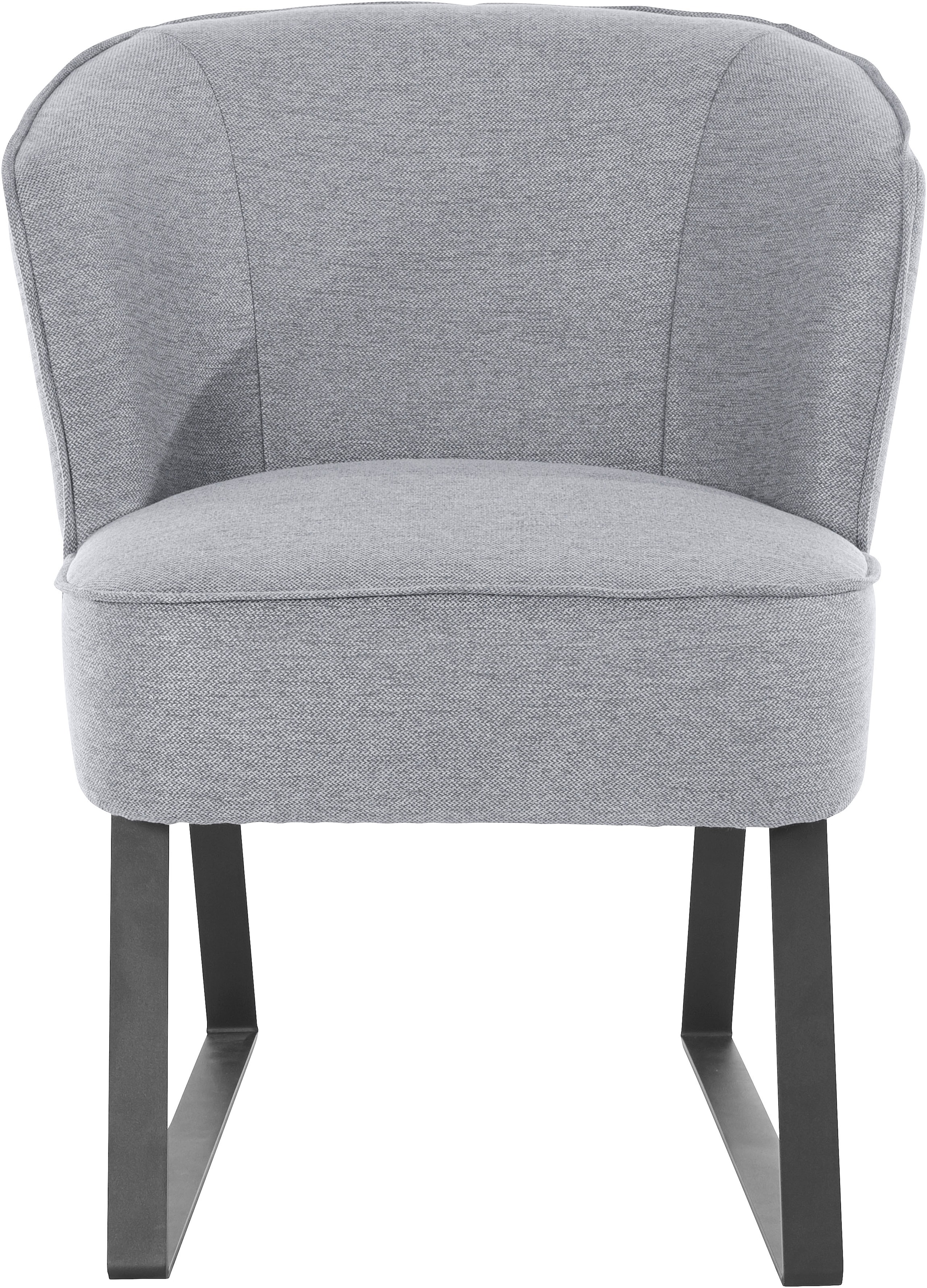 exxpo - sofa fashion Sessel »Americano, Loungesessel«, mit Keder und Metallfüßen, Bezug in verschiedenen Qualitäten, 1 Stck.