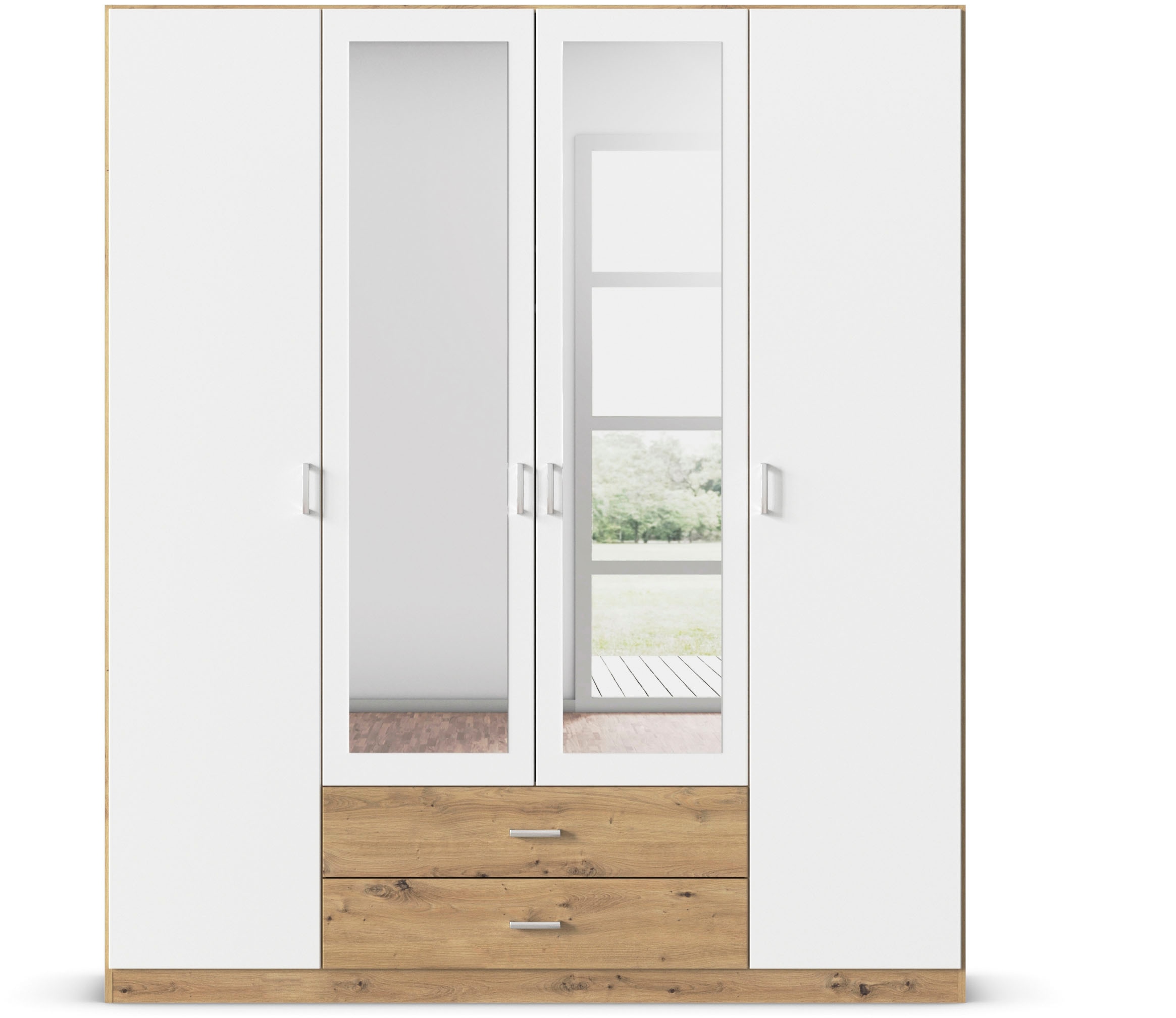 rauch Kleiderschrank »Schrank Garderobe Wäscheschrank GAMMA in 3 Breiten«, viel Stauraum mit 6 Schubladen, mit Spiegel TOPSELLER MADE IN GERMANY