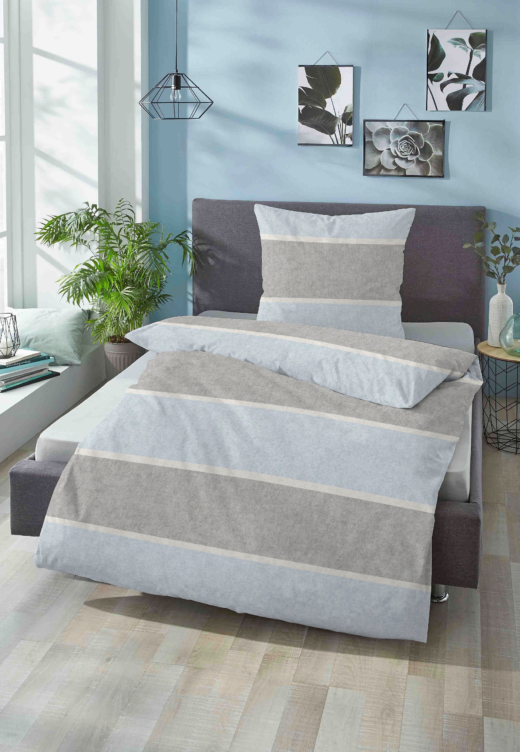 Biberna Bettwäsche »Jonas«, kuschelig warm, weich, pflegeleicht, 100% Baumwolle, made in Germany