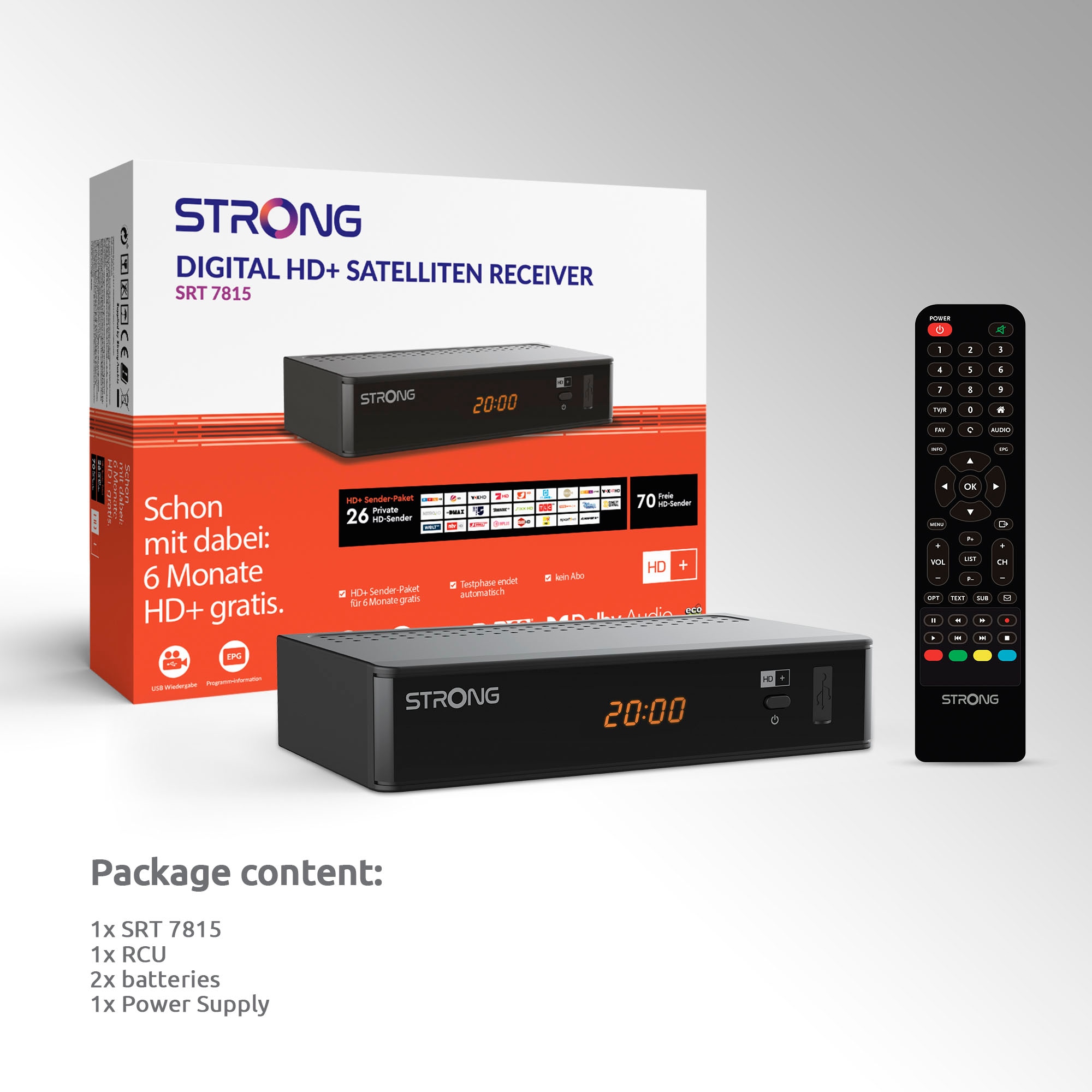 Strong Satellitenreceiver »SRT 7815«, (USB-Mediaplayer), über Satellit, 6 Monate HD+ inkl.