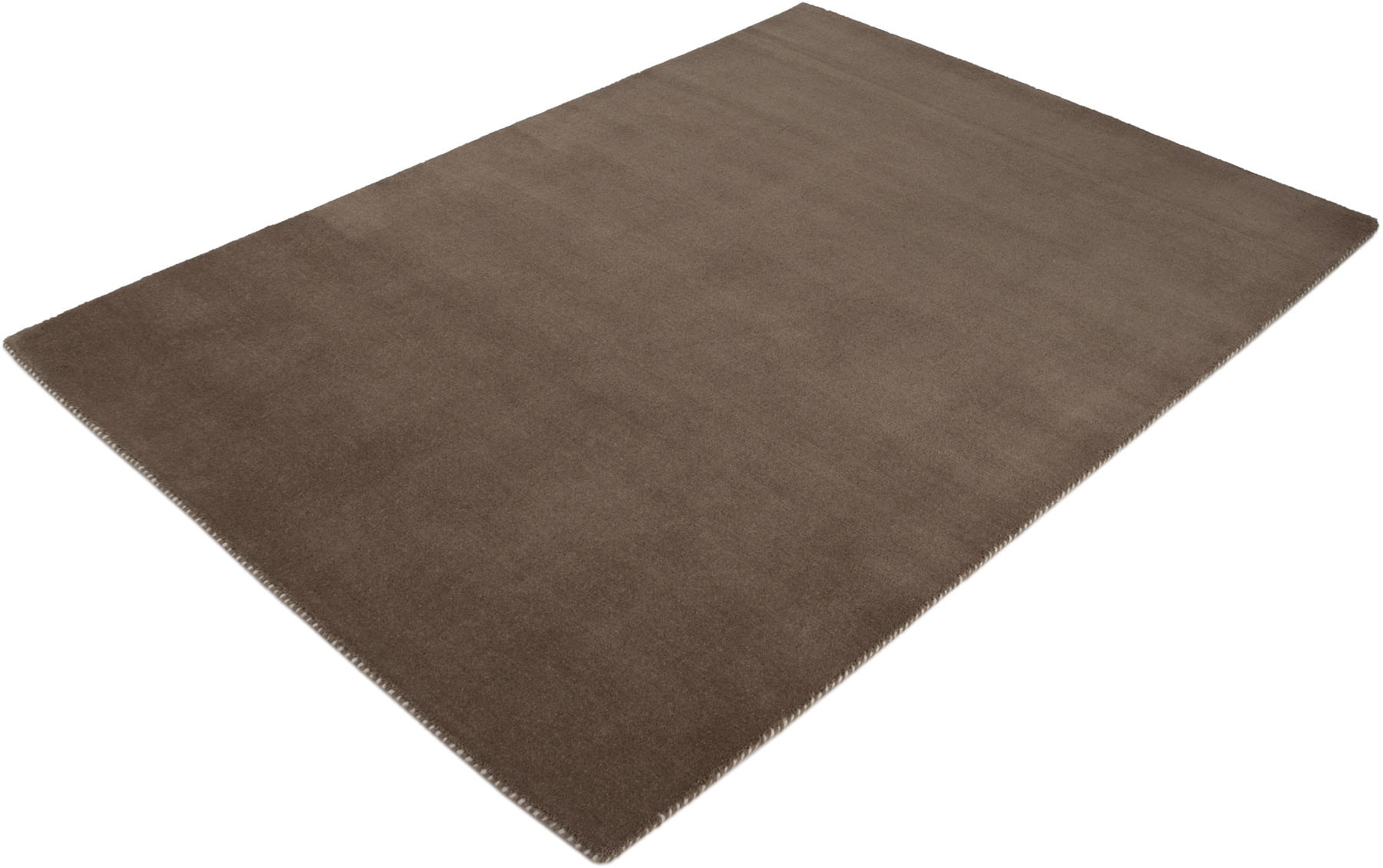 carpetfine Wollteppich »Gabbeh Lola Uni«, rechteckig, 14 mm Höhe, mit natürlichem Pflanzenmaterial von Hand gewebt, auch in Rund