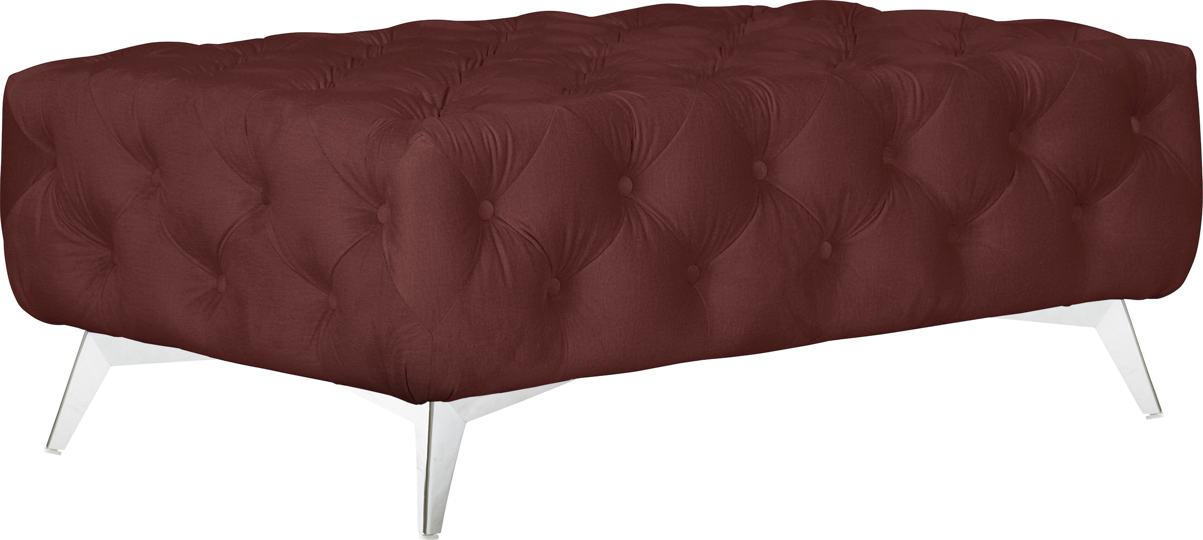 Leonique Polsterhocker »Amaury«, Chesterfield-Optik, Breite 120cm, Fußfarbe wählbar