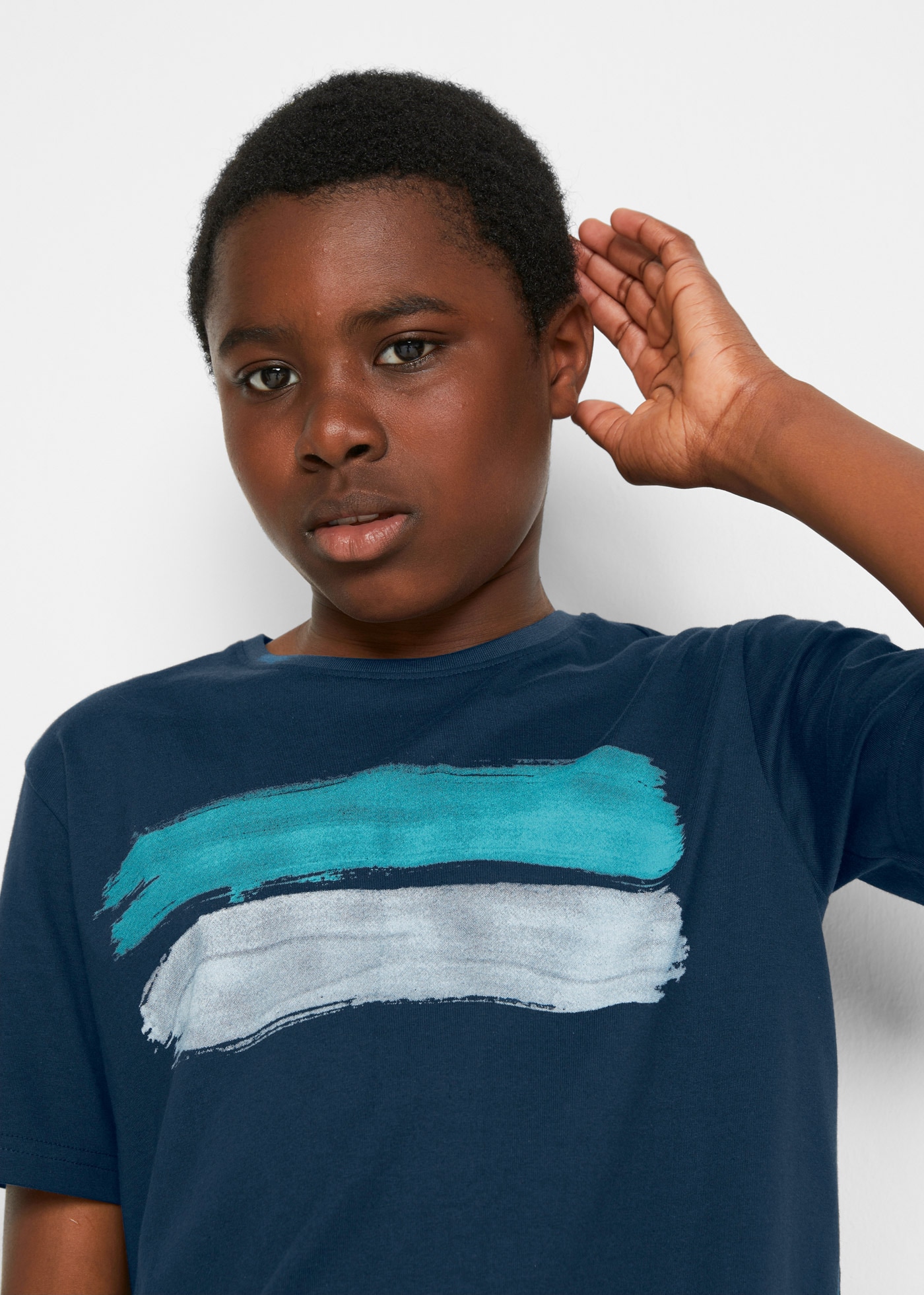 bonprix T-Shirt bequeme Passform, Kurzarm-Design, für Schule und Freizeit