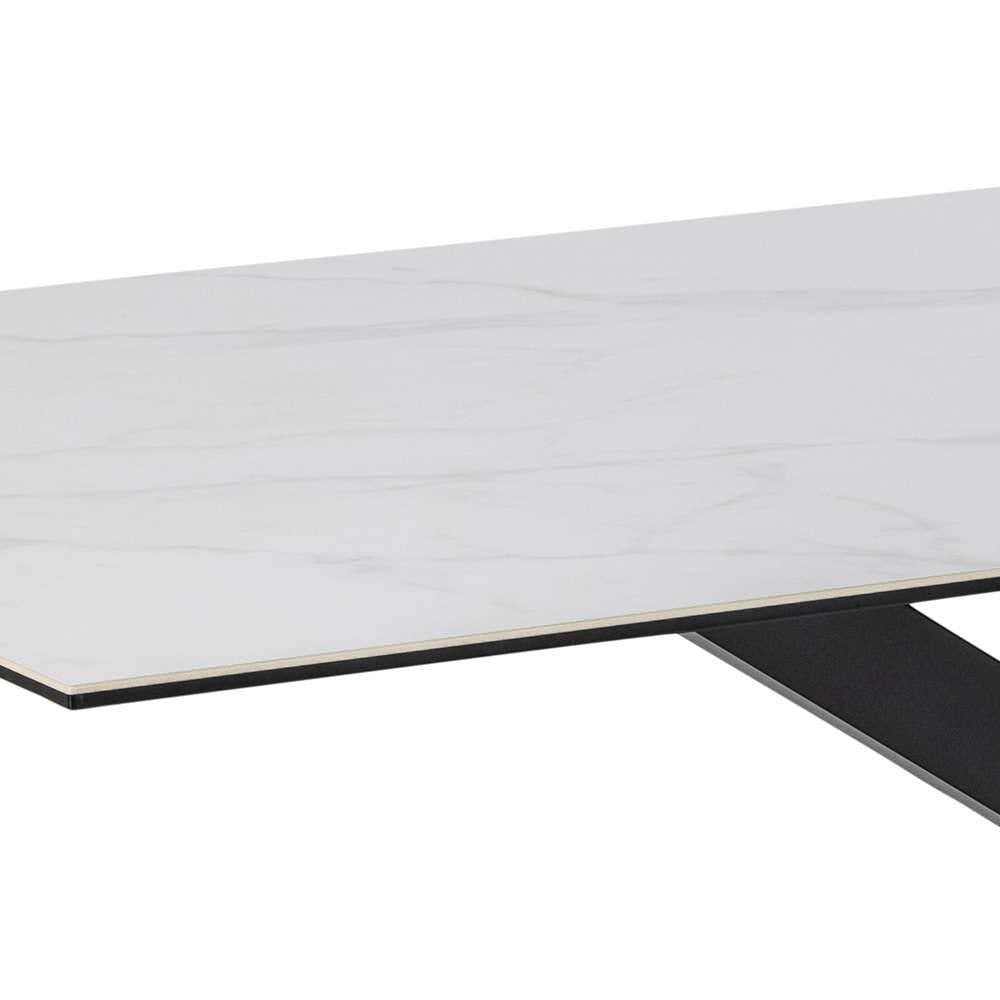 ACTONA GROUP Esstisch »Heaven«, weißer Keramik-Tischplatte, schwarzem Stahlkreuz, L: 200 cm
