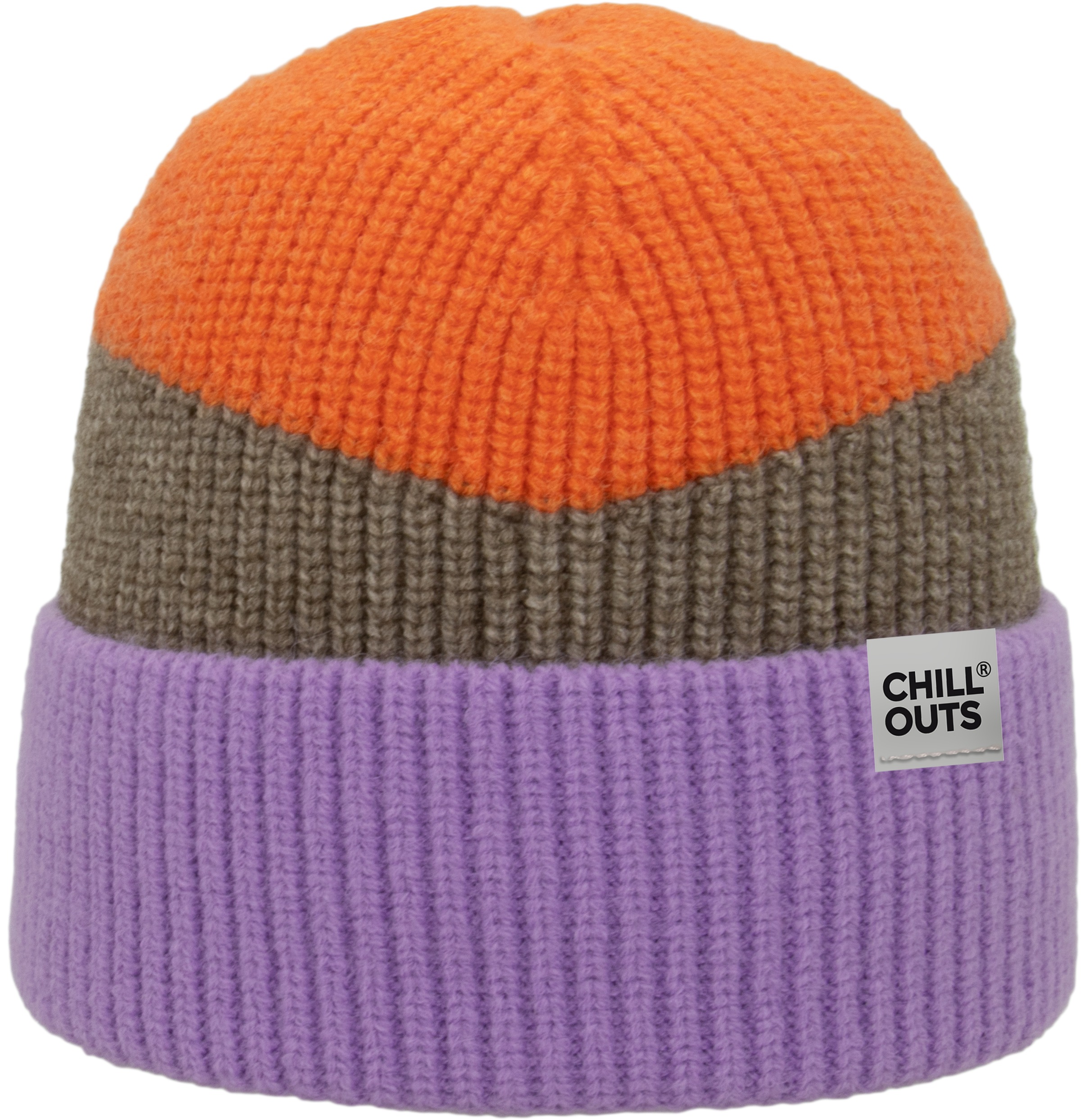 CHILLOUTS Beanie »Natascha Hat« Moderne Rippstrickbeanie in Blockfarben orange / lilac