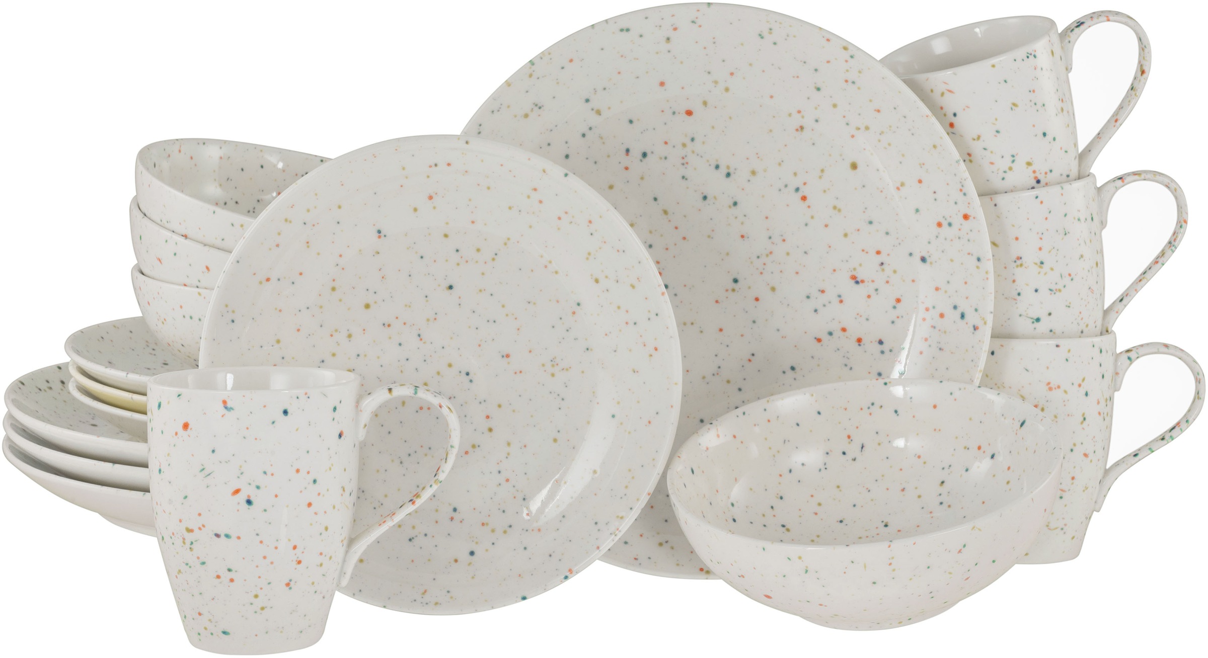 CreaTable Kombiservice »Confetti, Kombi-Service 16-tlg.«, (Set, 16 tlg.), U günstig online kaufen